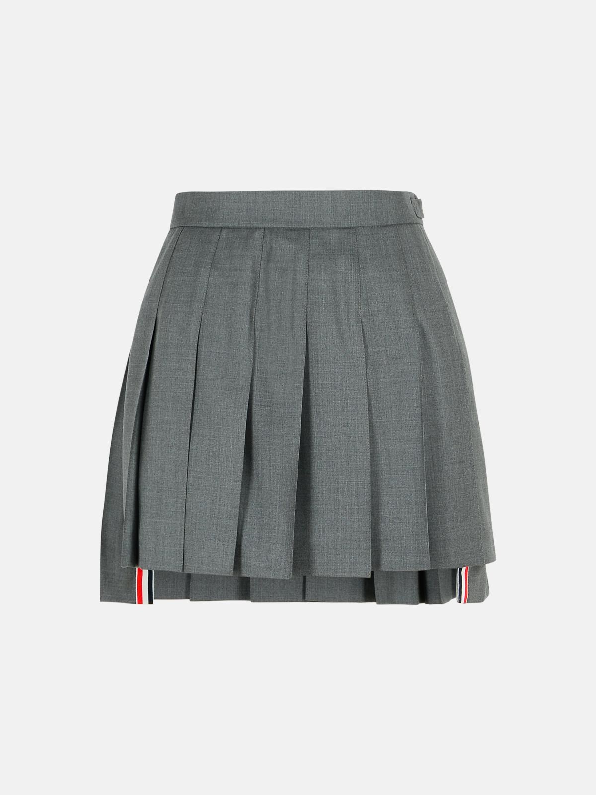 Thom Browne Grey Wool Skirt In Grey