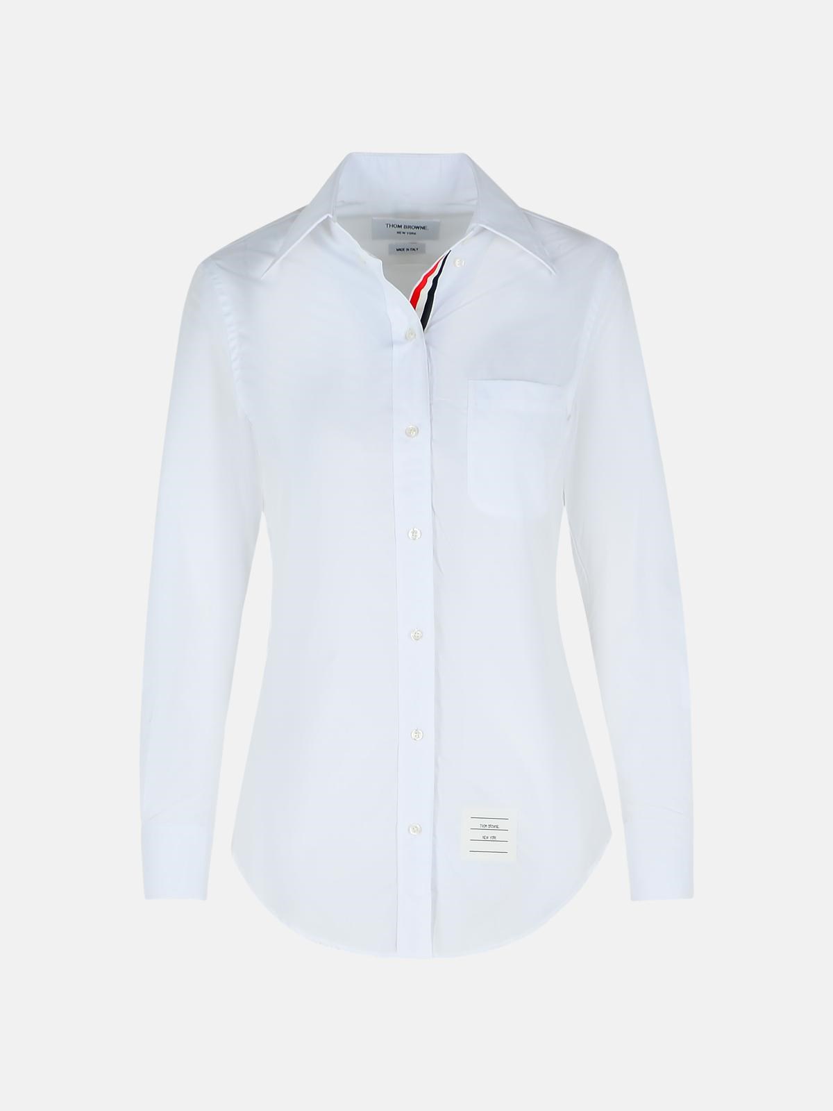 THOM BROWNE White Cotton Shirt　THOM BROWNE ホワイト コットン シャツ THOM