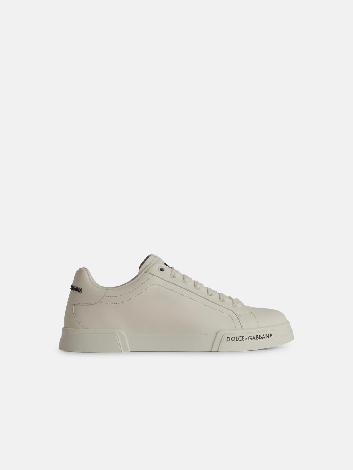 Dolce & Gabbana 'portofino' White Leather Sneakers In White