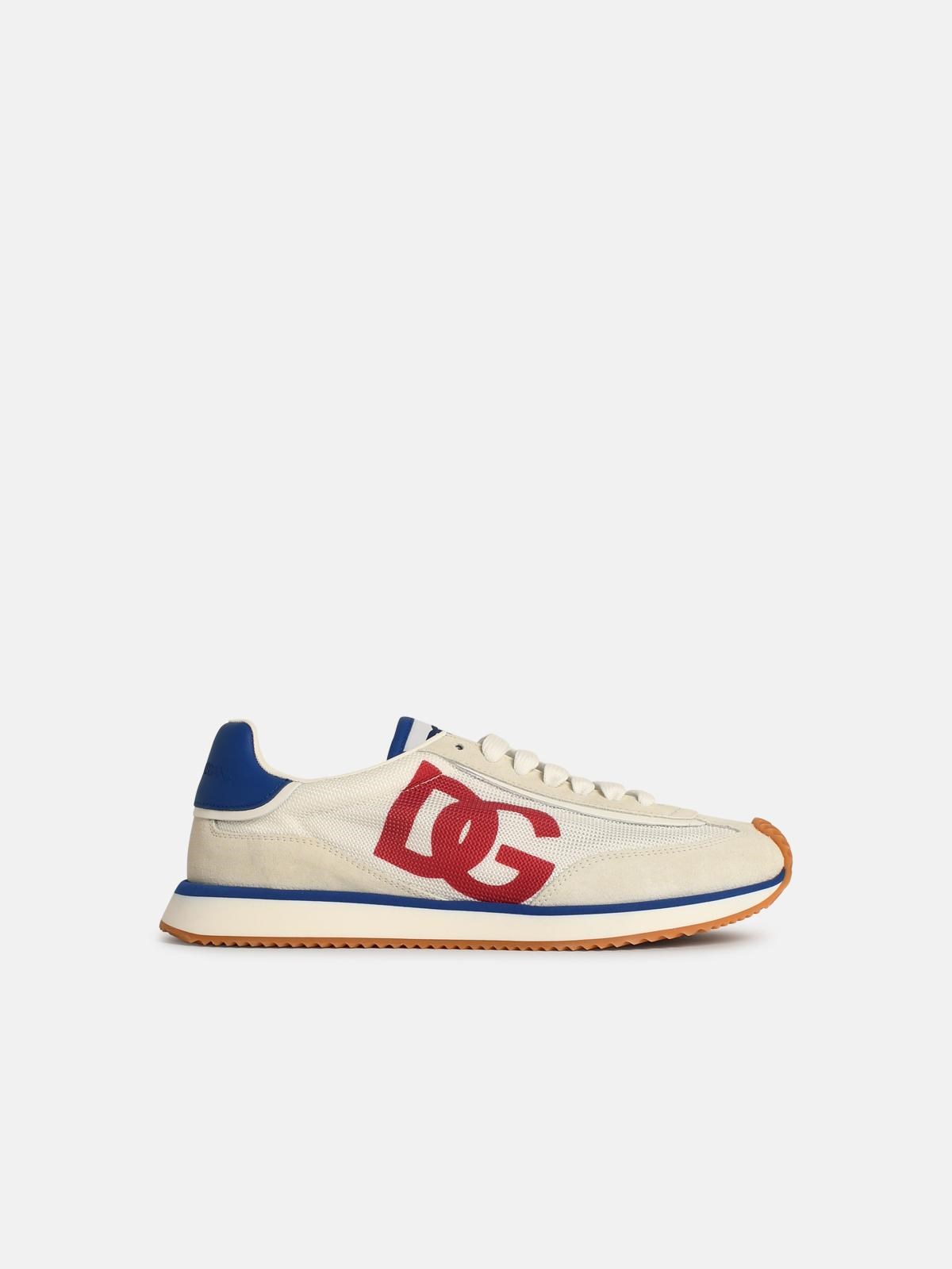 Dolce & Gabbana 'cushion' White Leather Blend Sneakers In White