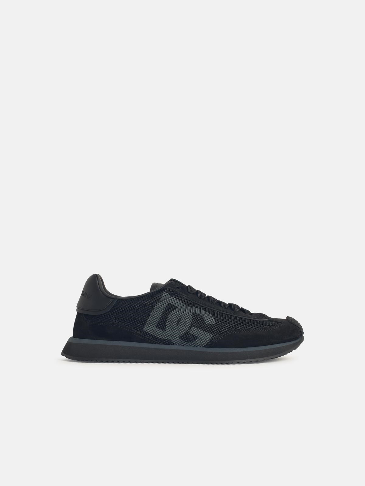 Dolce & Gabbana 'cushion' Black Leather Blend Sneakers In Black