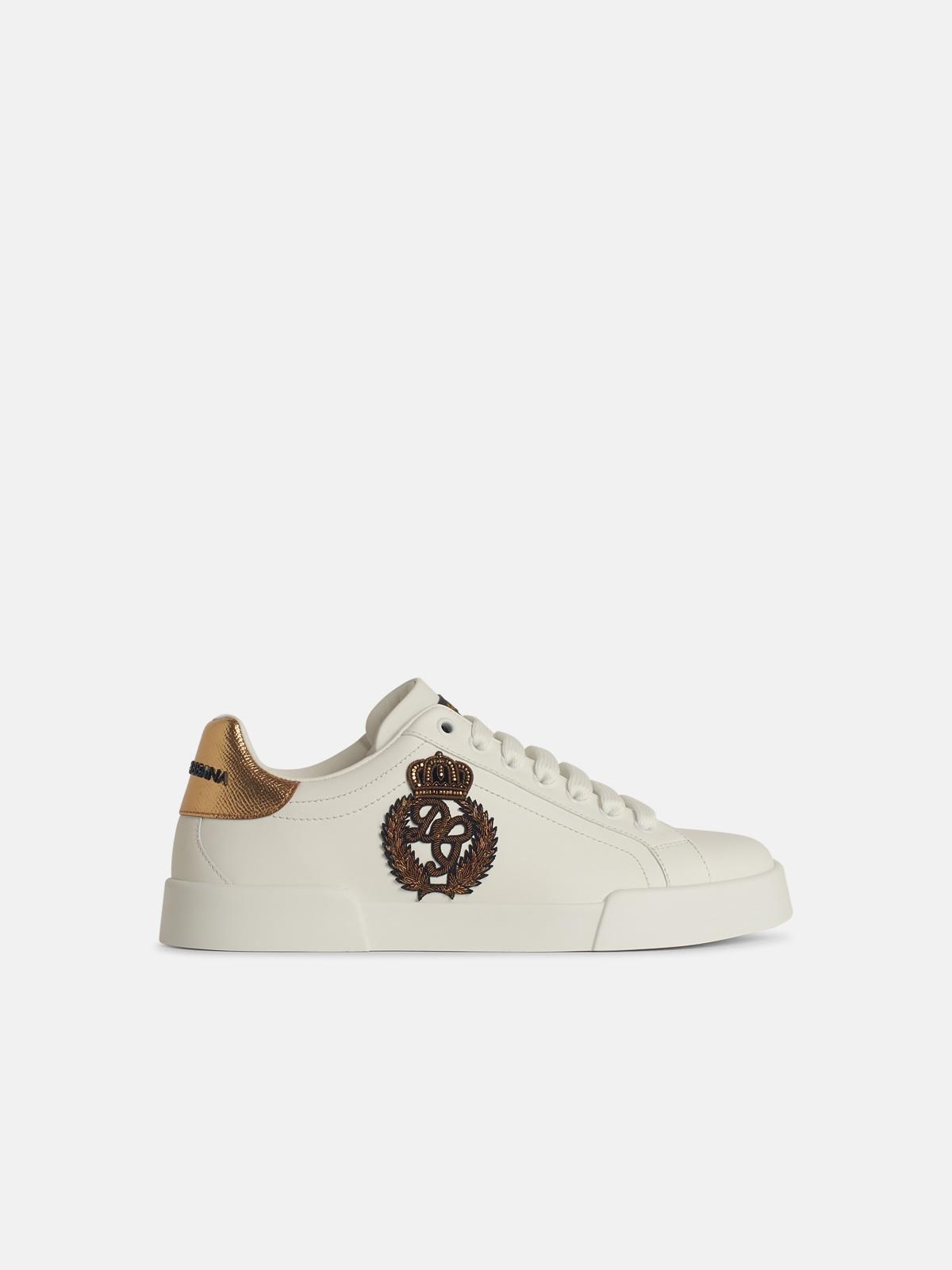 Dolce & Gabbana 'portofino' White Leather Sneakers In White