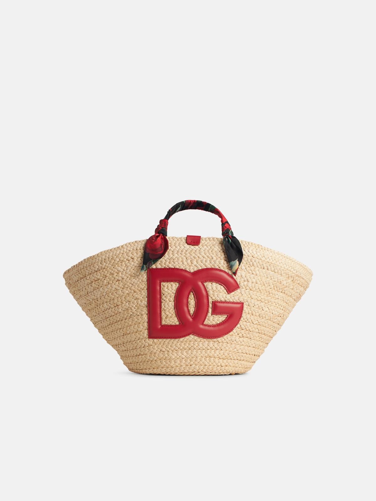 Dolce & Gabbana 'rafia' Red Corn Blend Shopping Bag