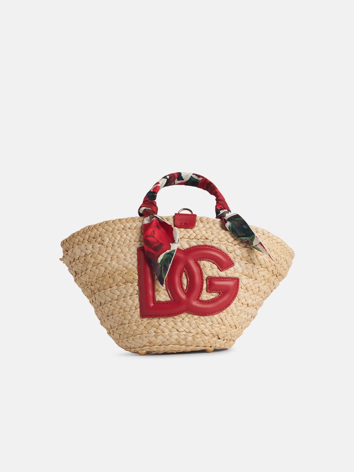 Dolce & Gabbana 'rafia' Red Corn Blend Shopping Bag In Red