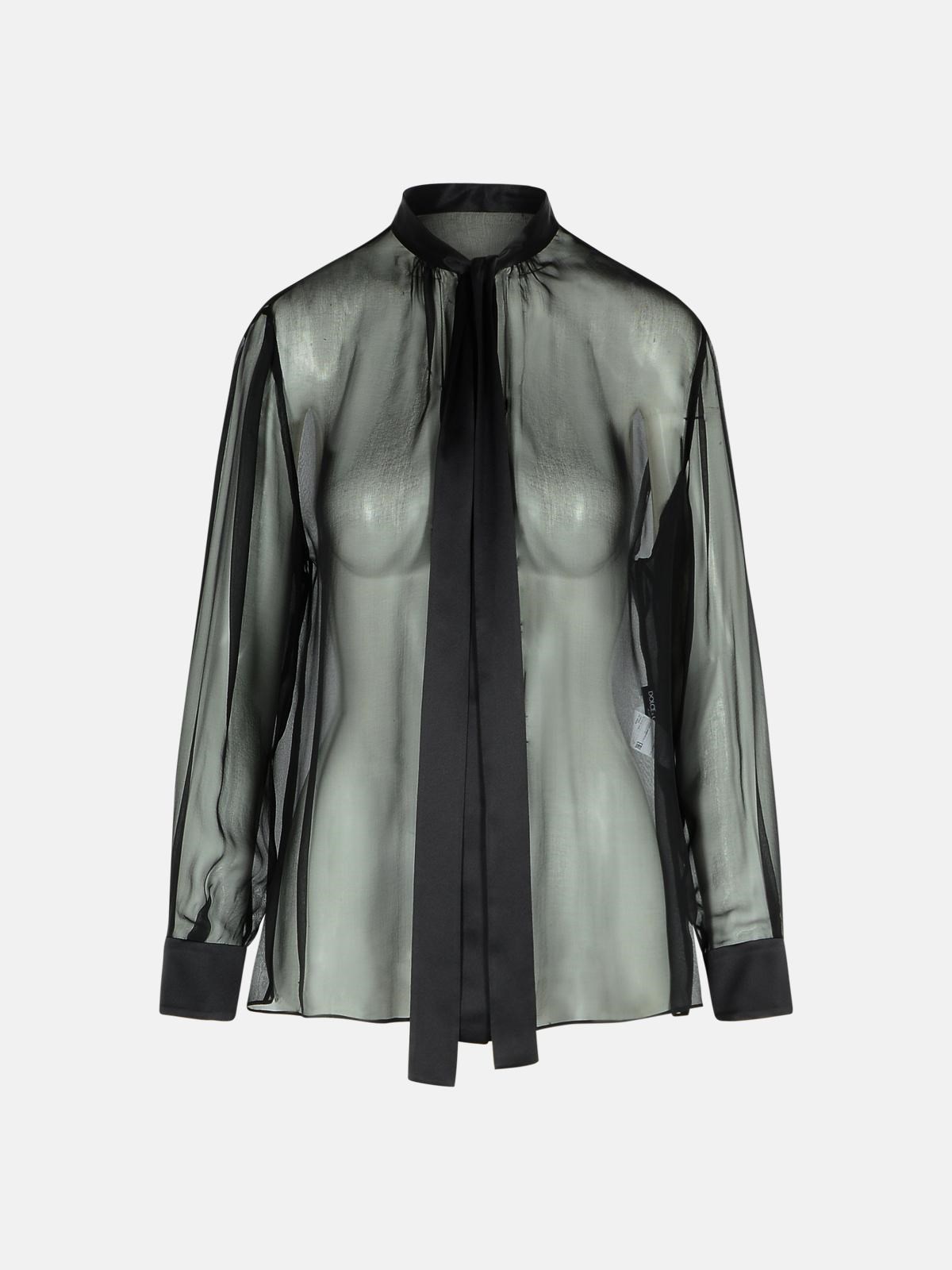 Dolce & Gabbana Black Silk Shirt In Black