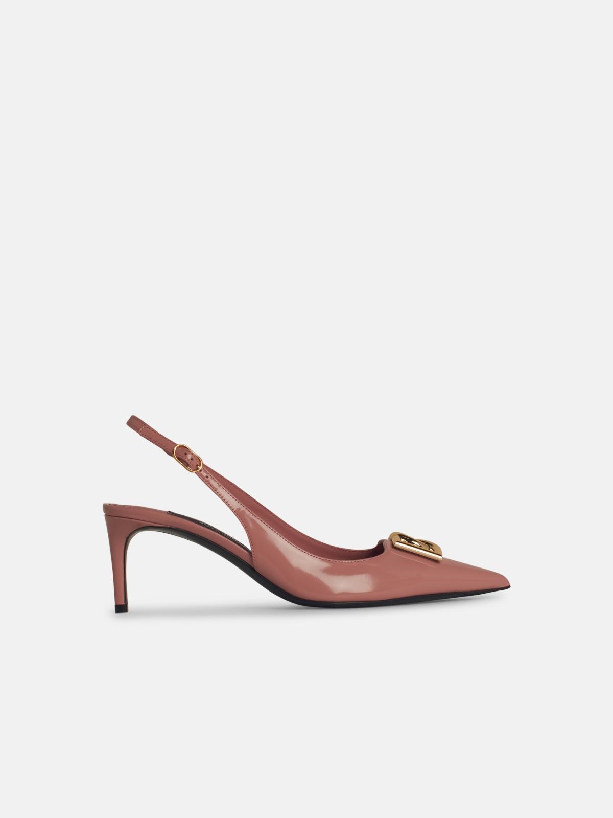 Dolce & Gabbana Pink Leather Sling Back In Pink