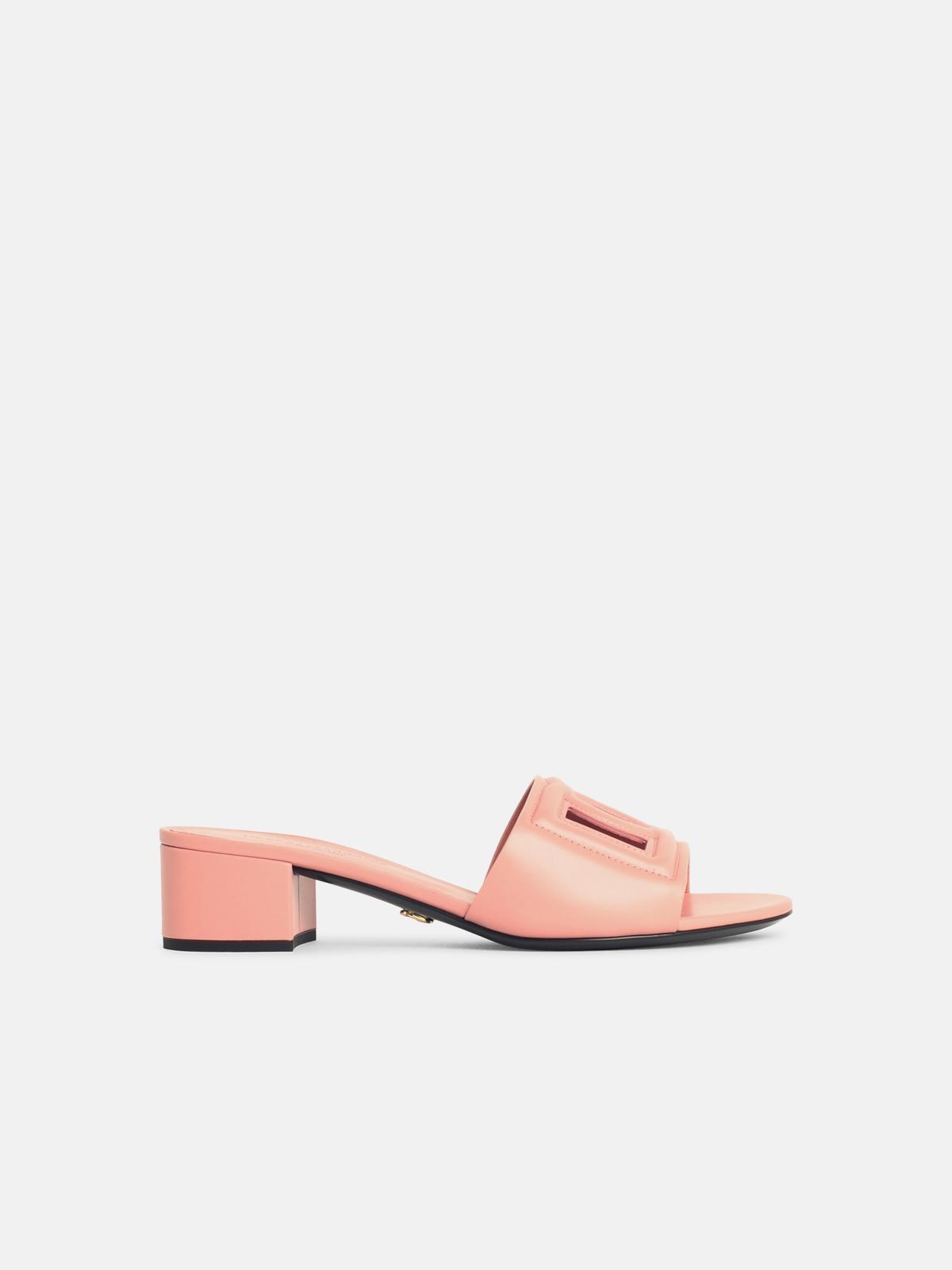 Dolce & Gabbana Pink Leather Slippers