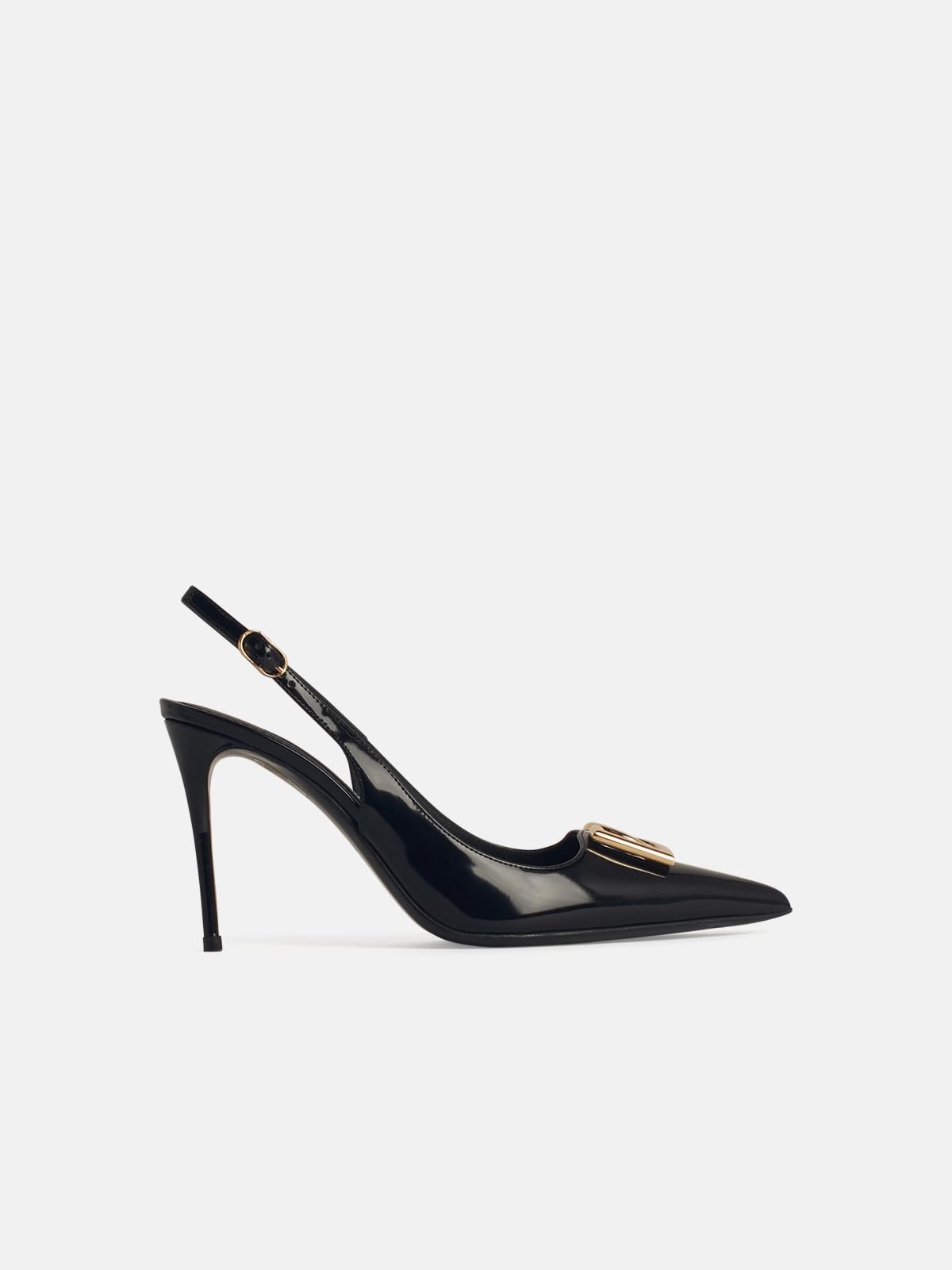 Dolce & Gabbana Black Leather Sling Back