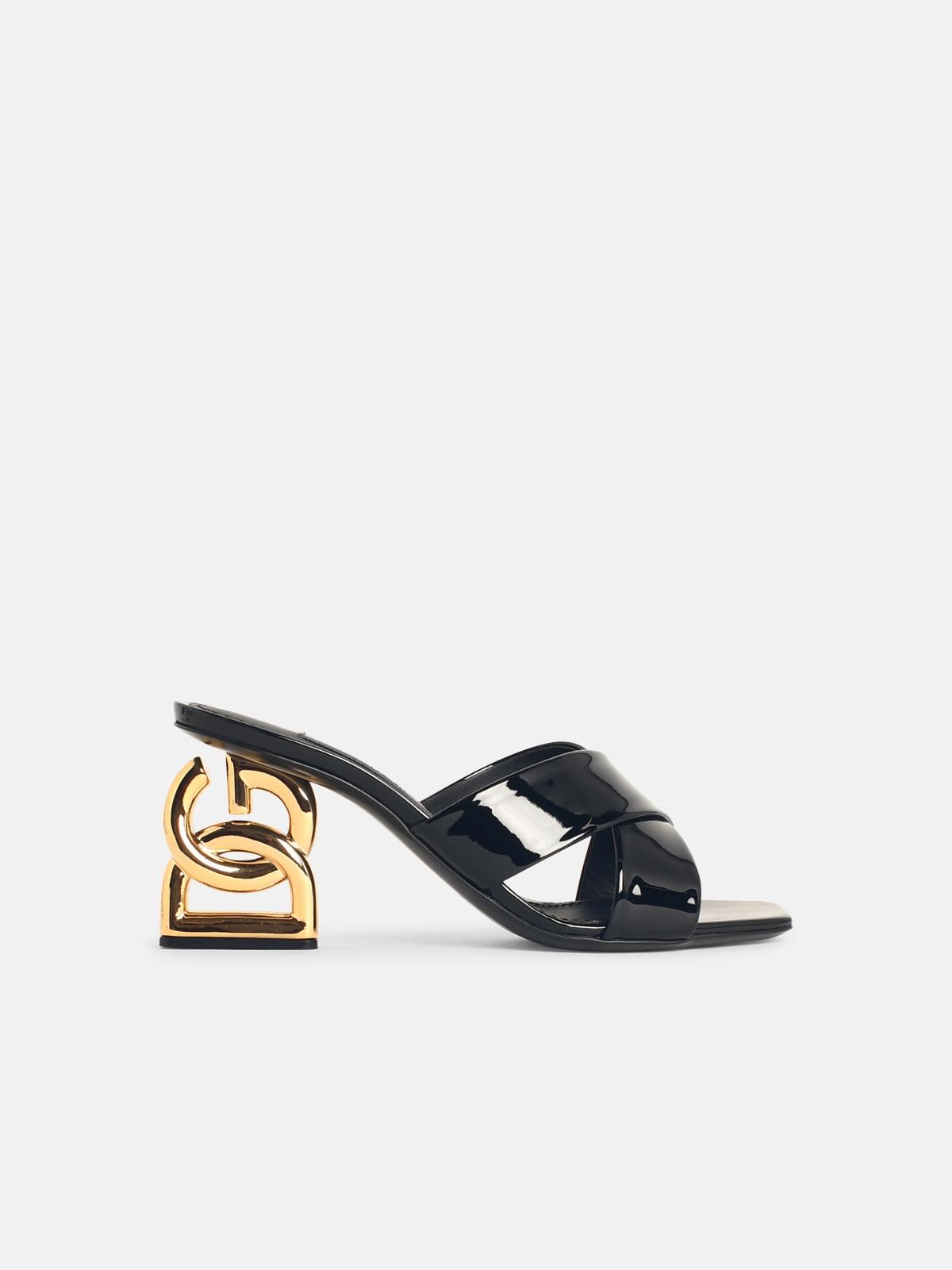 Dolce & Gabbana Black Leather Sandals