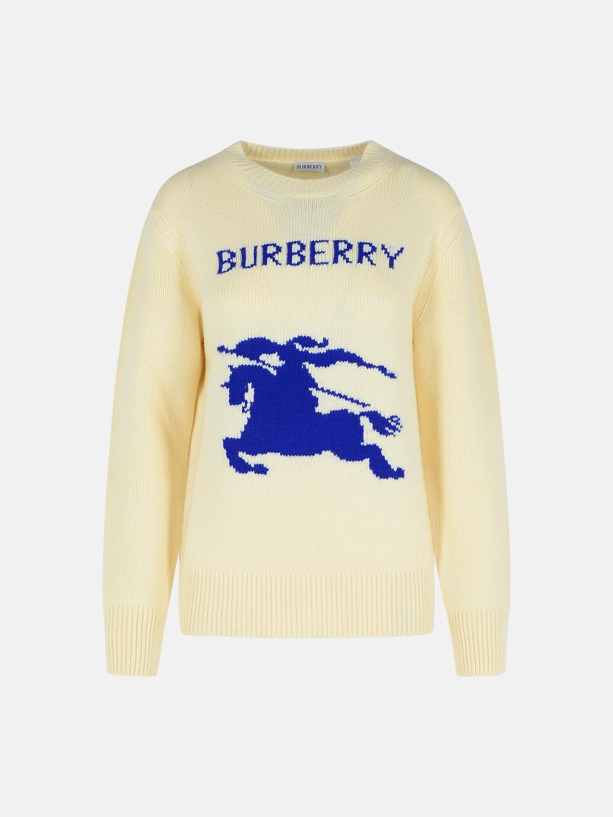 Burberry Cream Wool Blend Sweater In Neutral