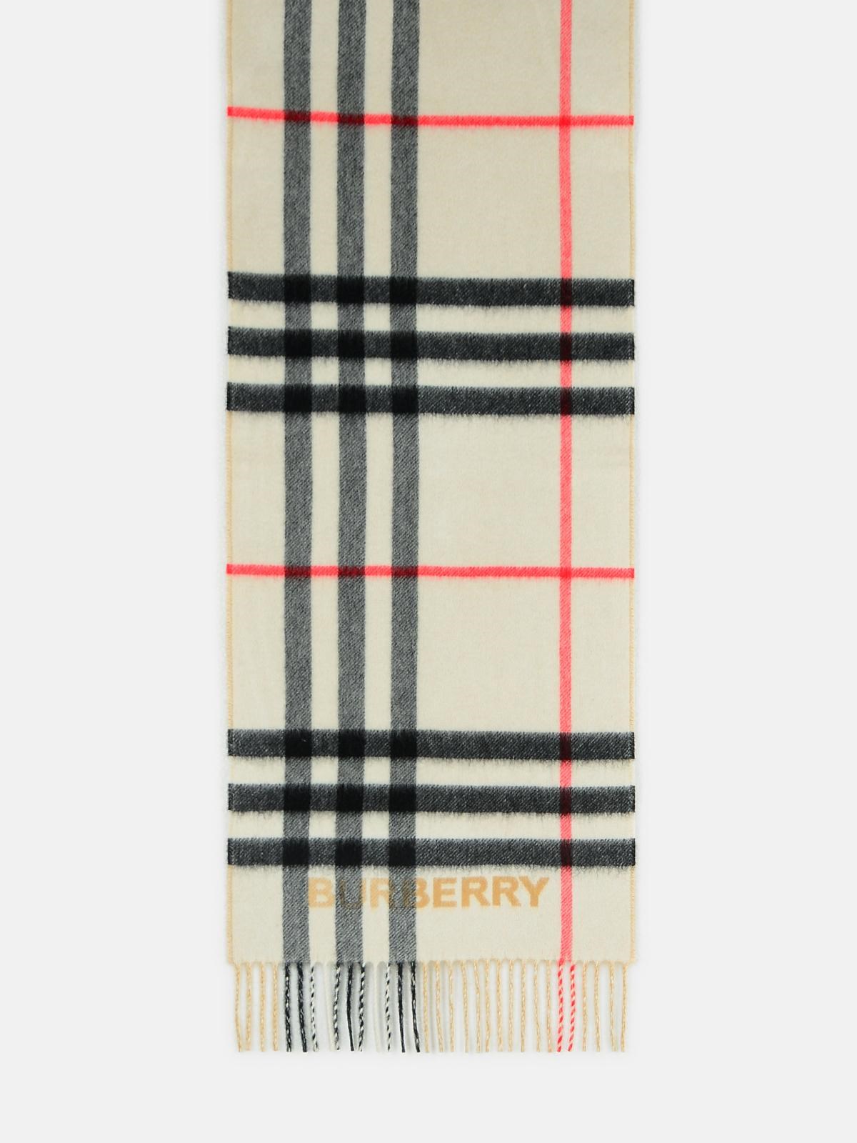 Burberry Beige Cashmere Mu Giant Scarf In Cream