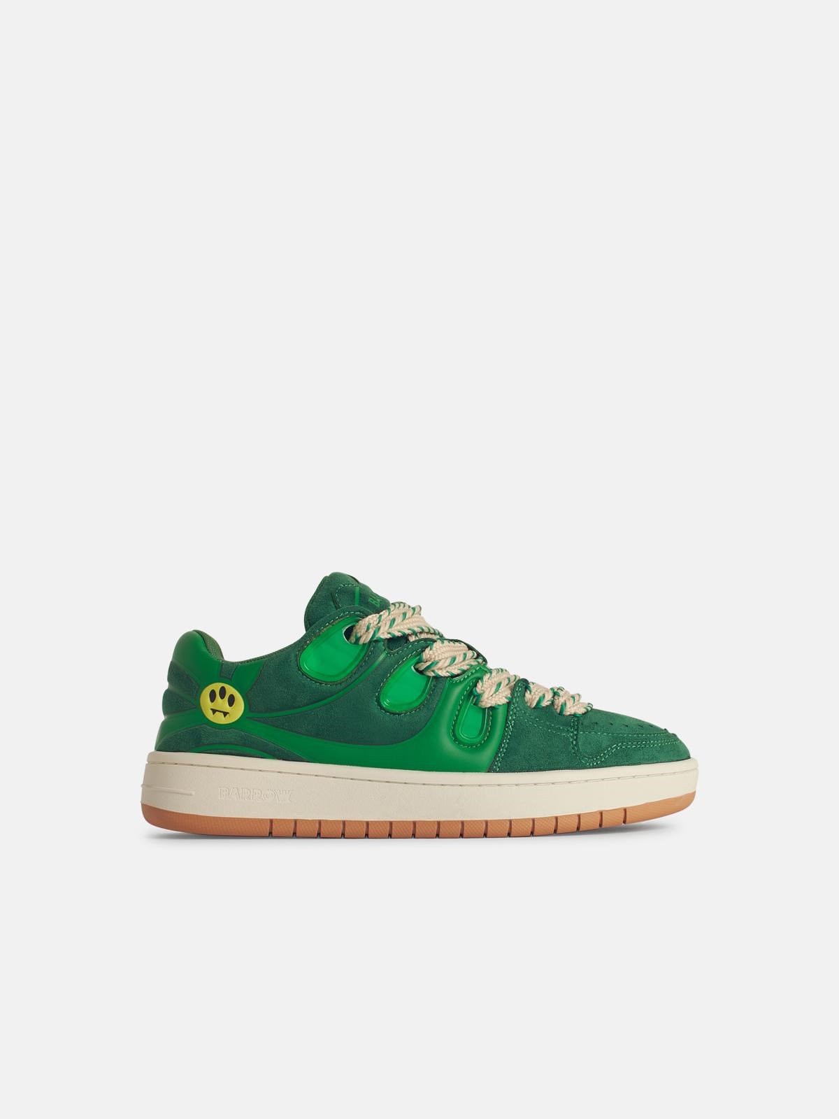 Barrow 'skate' Green Leather Sneakers In Green
