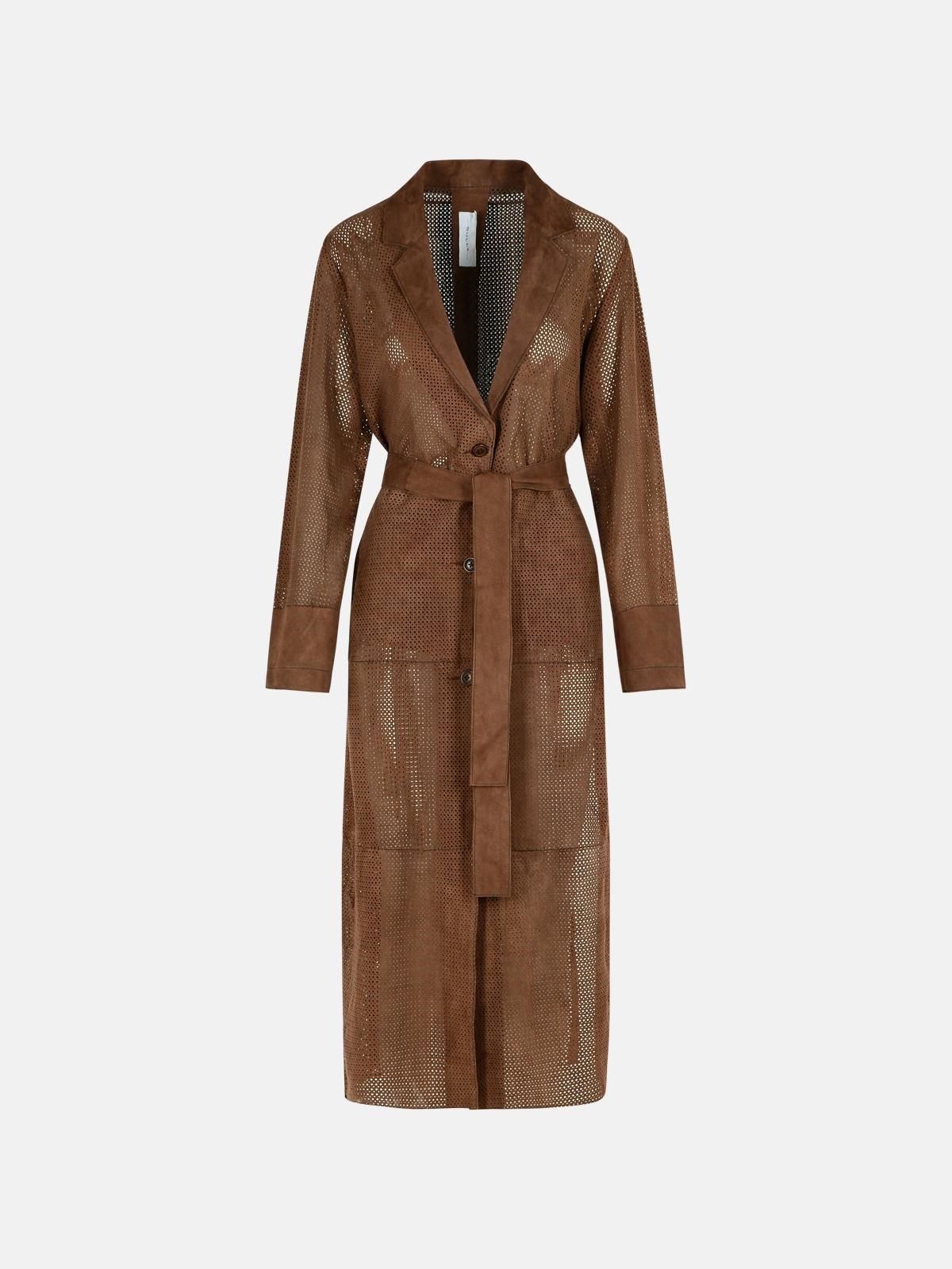 Bully Brown Suede Trench Coat