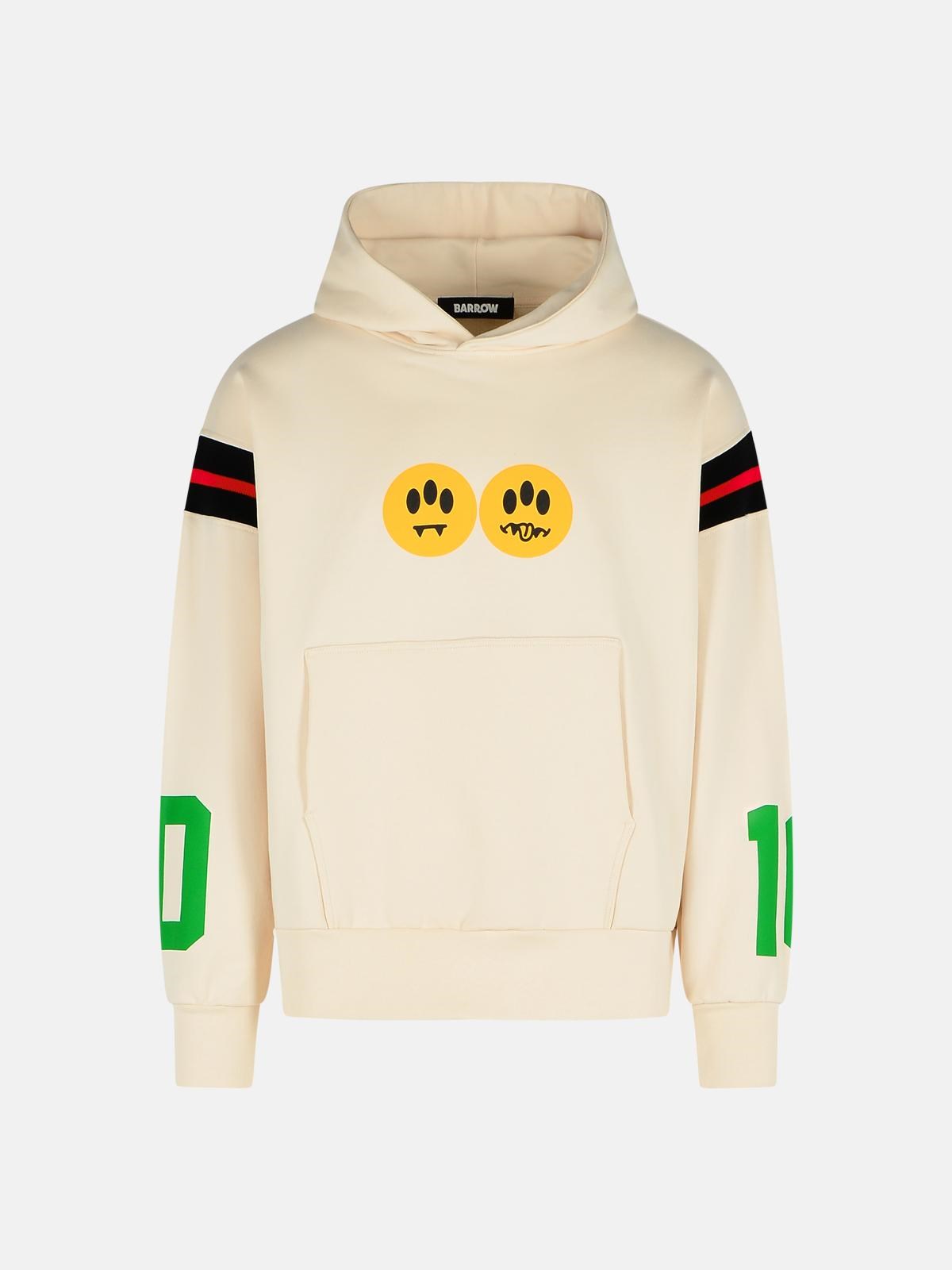 Barrow 'coach' Ivory Cotton Sweatshirt In Ivory