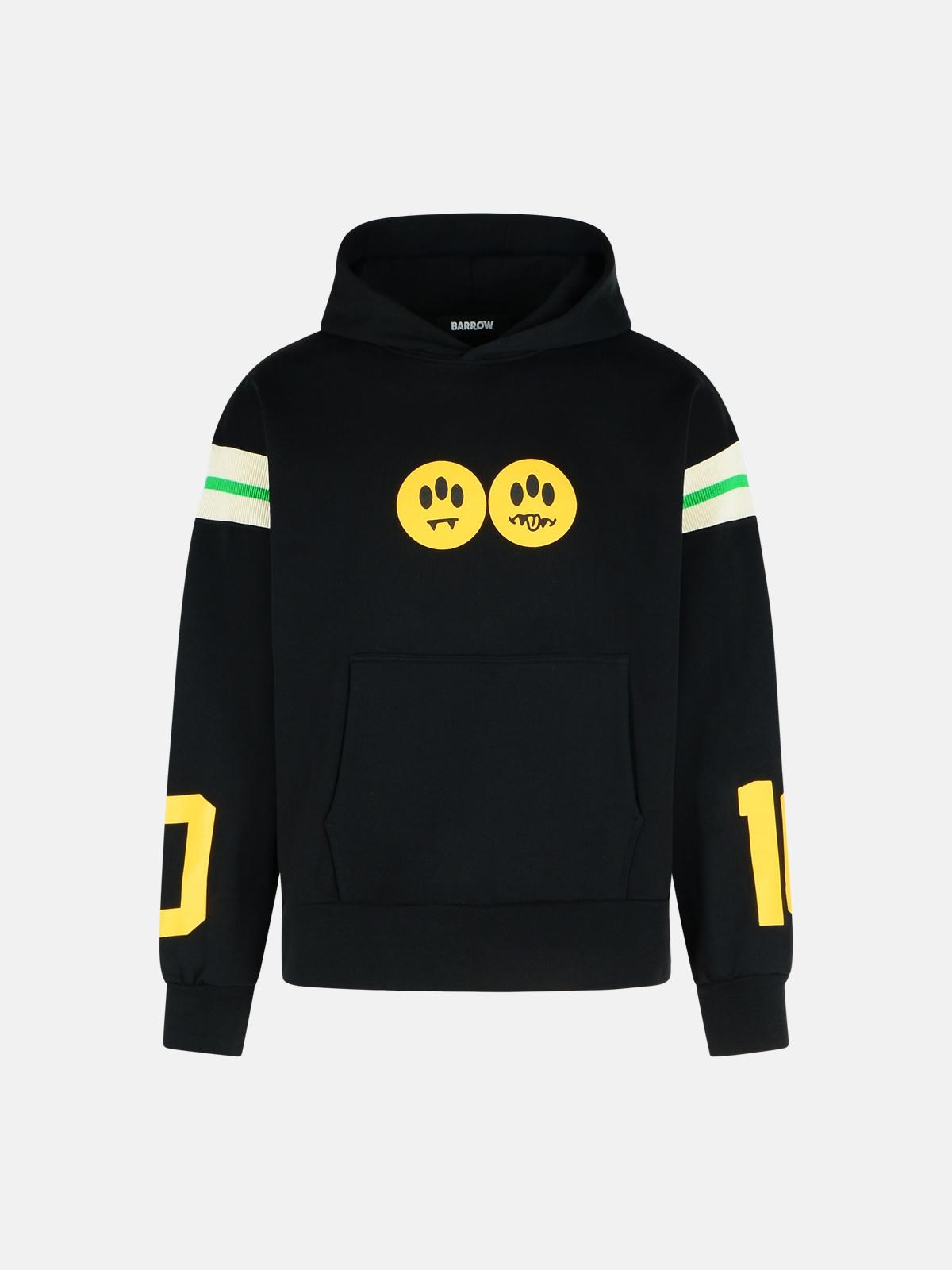 Barrow Black Cotton Sweatshirt In Black