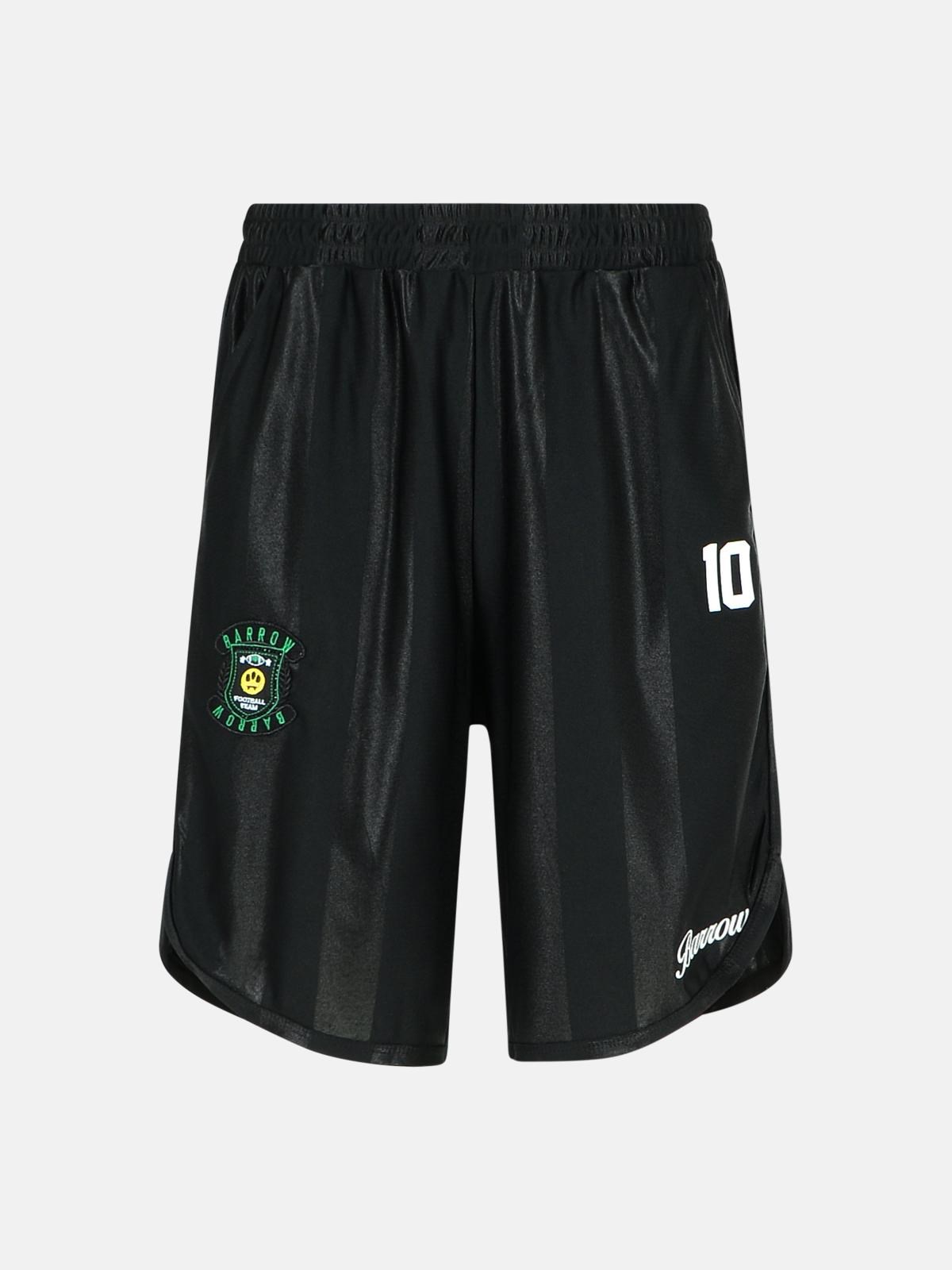 Barrow Black Polyester Bermuda Shorts In Black