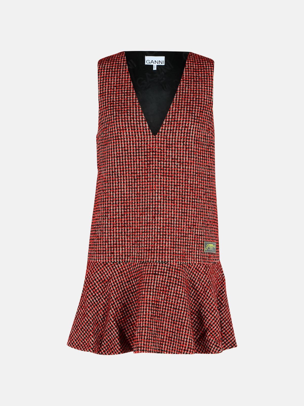 Ganni Red Wool Blend Dress