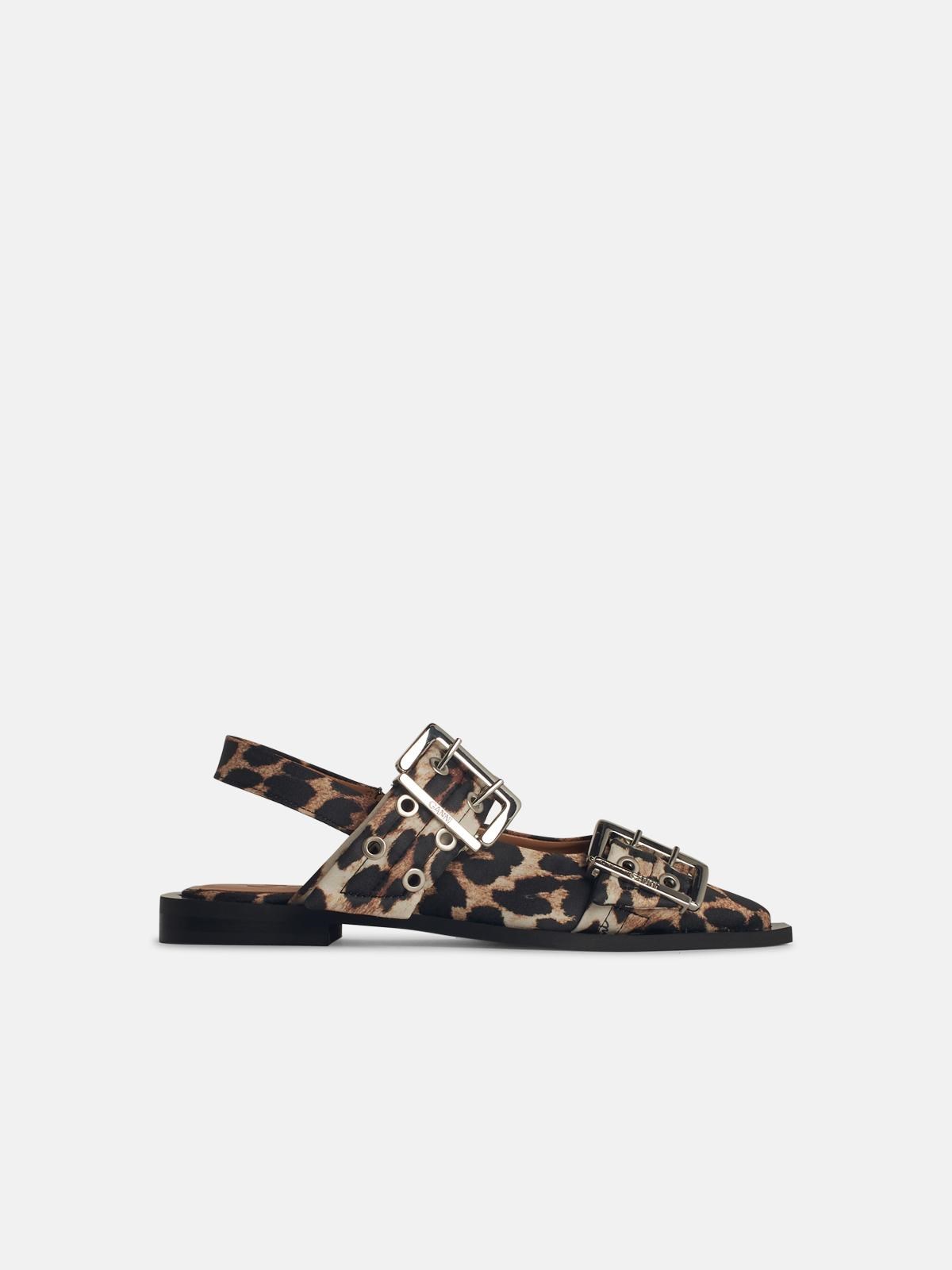 Ganni 'buckle' Brown Polyester Blend Ballet Flats