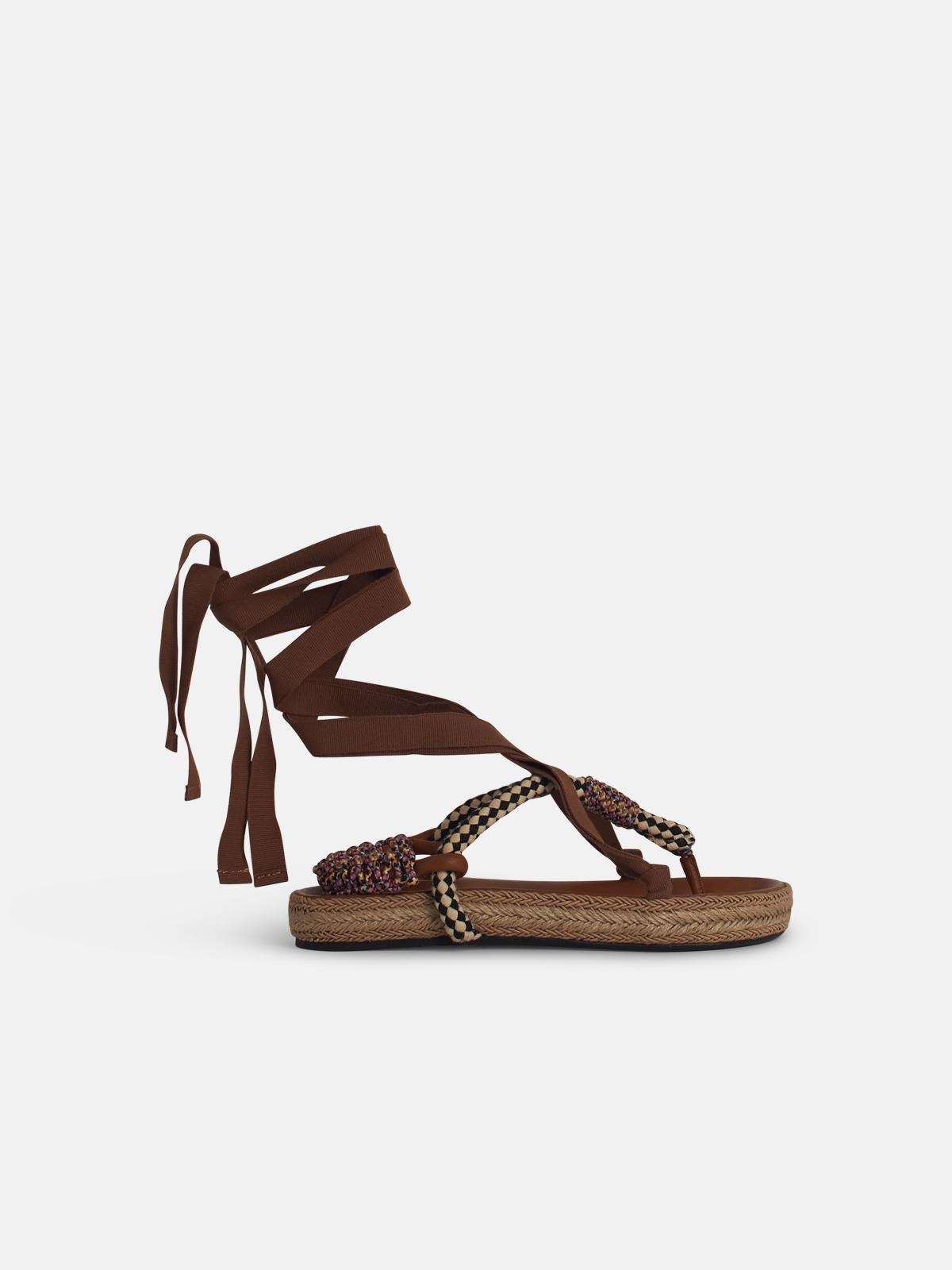 Isabel Marant Étoile 'gypsa' Sandals In Beige Cotton Blend