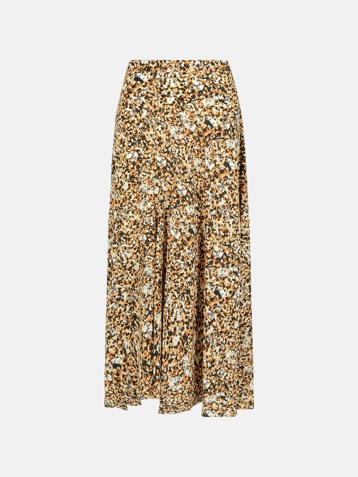 Isabel Marant 'sakura' Multicoloured Silk Skirt In Beige