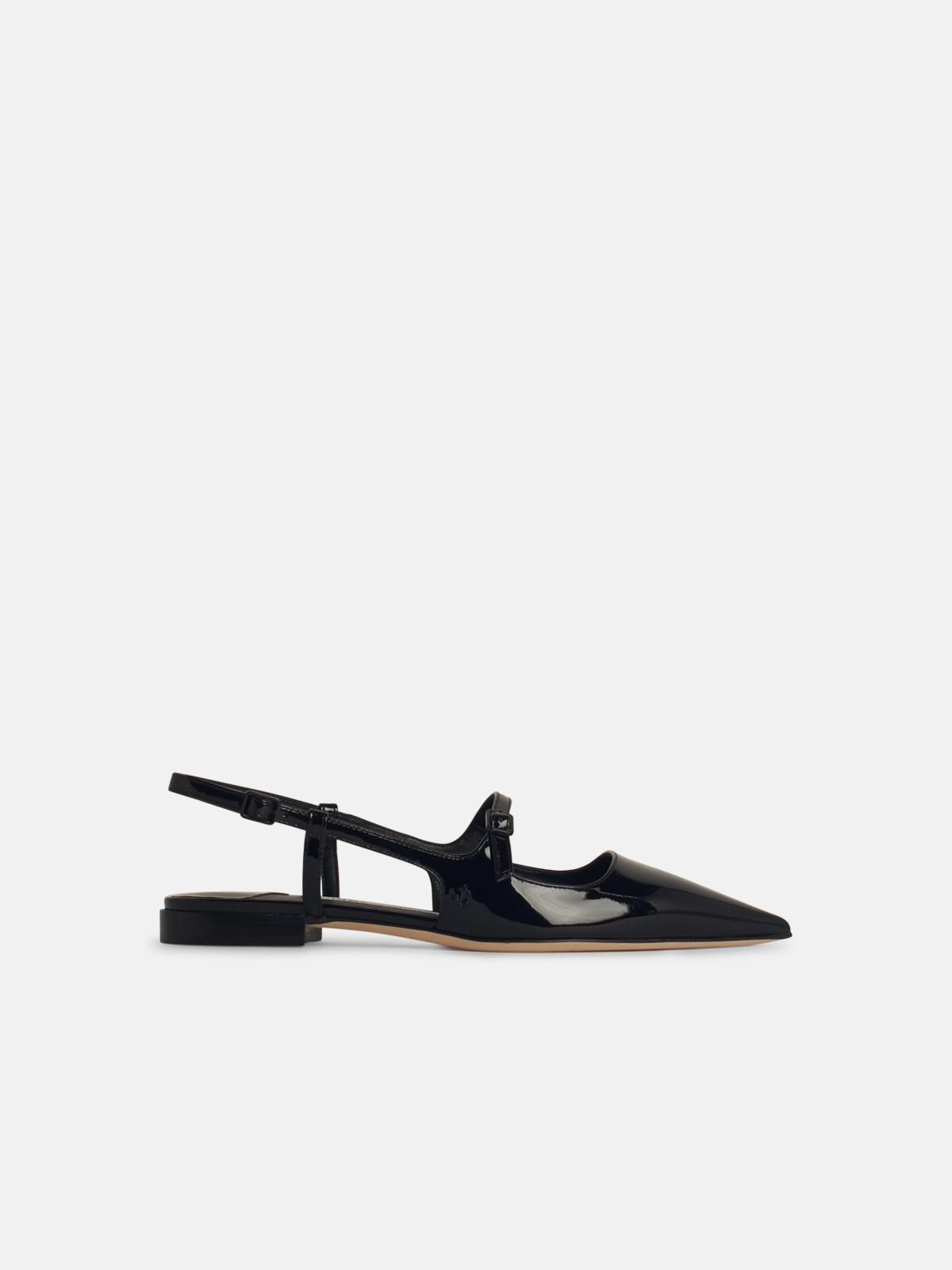 Jimmy Choo 'didi Flat' Black Ballerinas With Shiny Finish In Black