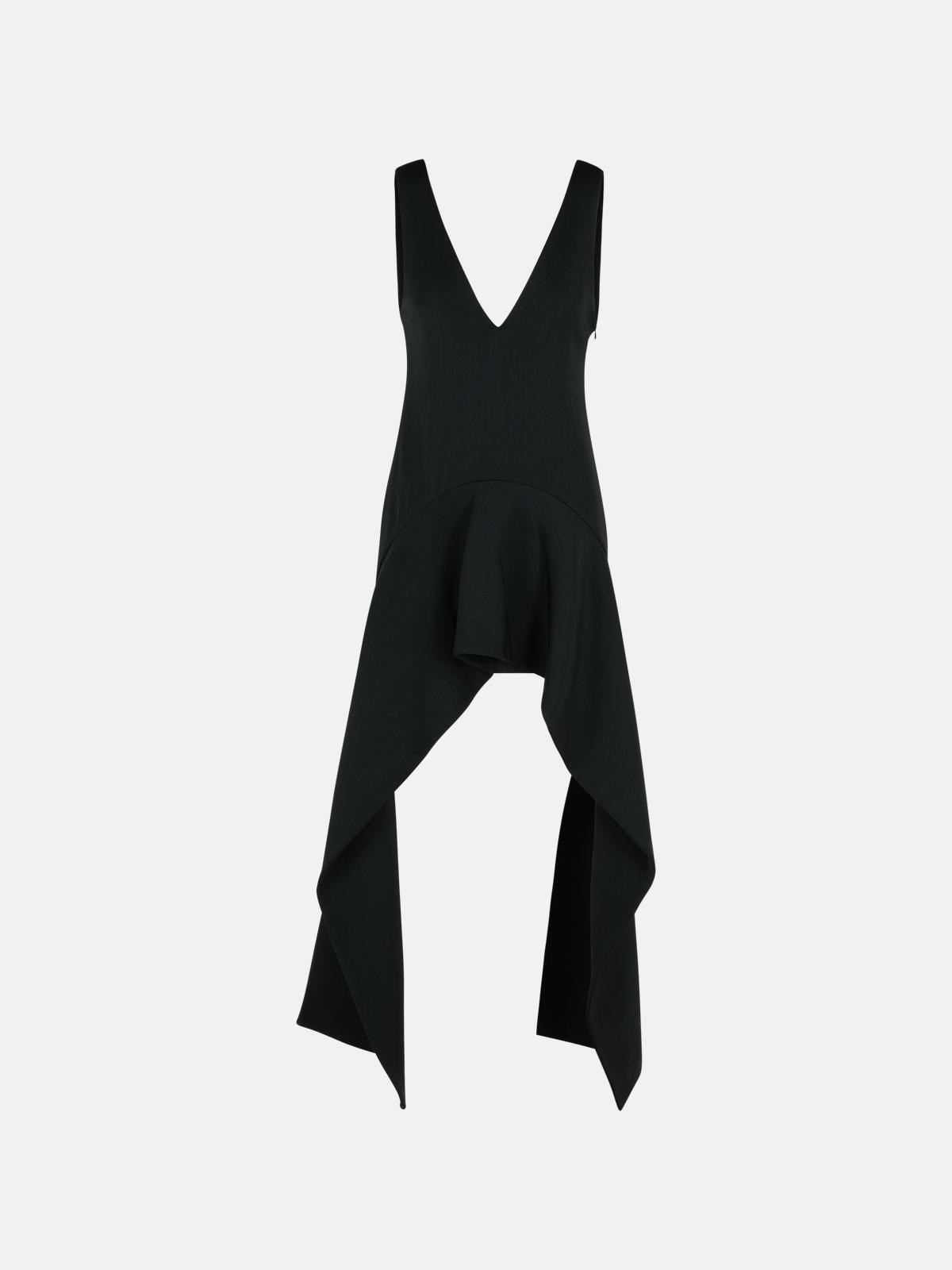 Jw Anderson 'draped' Black Polyester Blend Dress