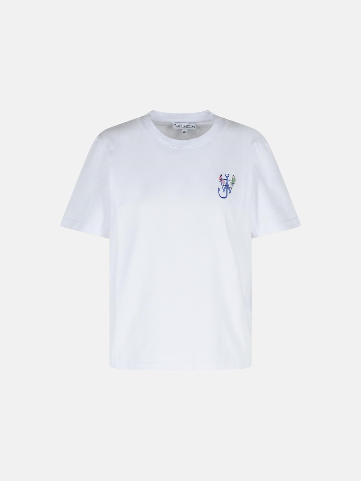 Jw Anderson 'anchor' White Cotton T-shirt