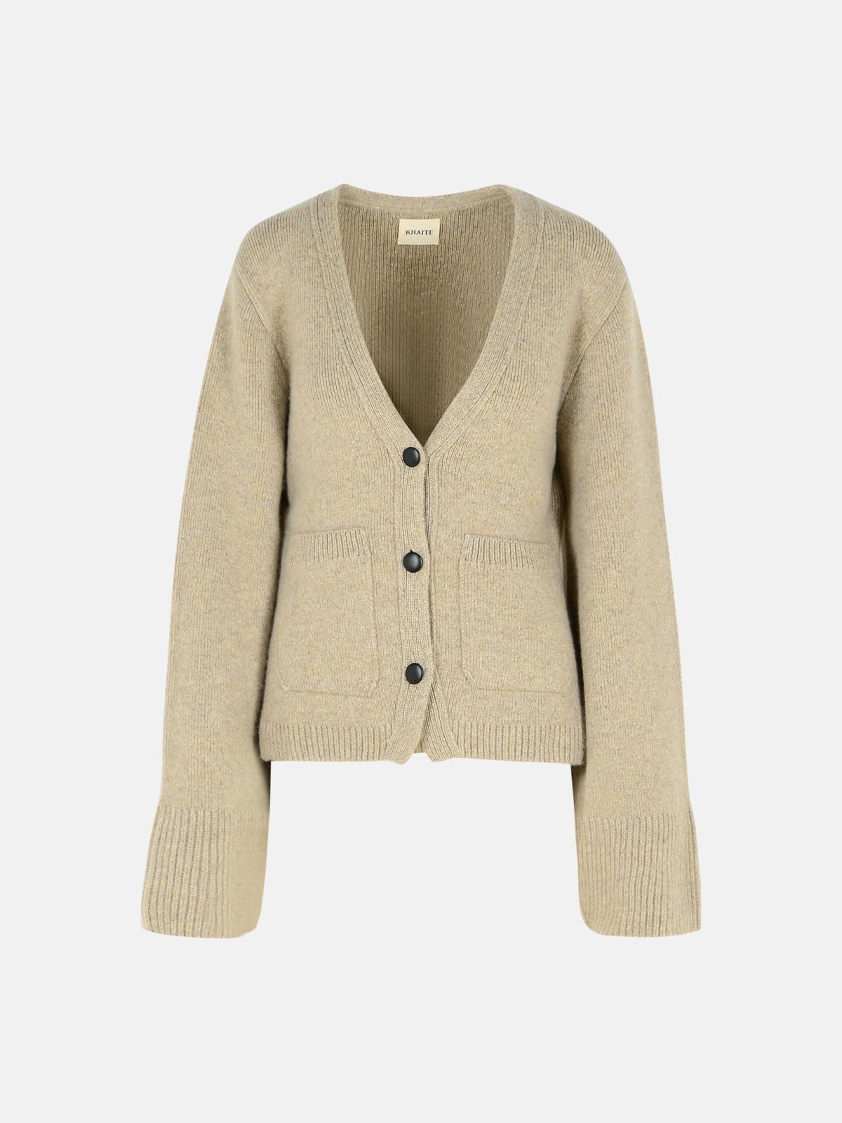 Khaite 'scarlet' Beige Cashmere Cardigan In Beige