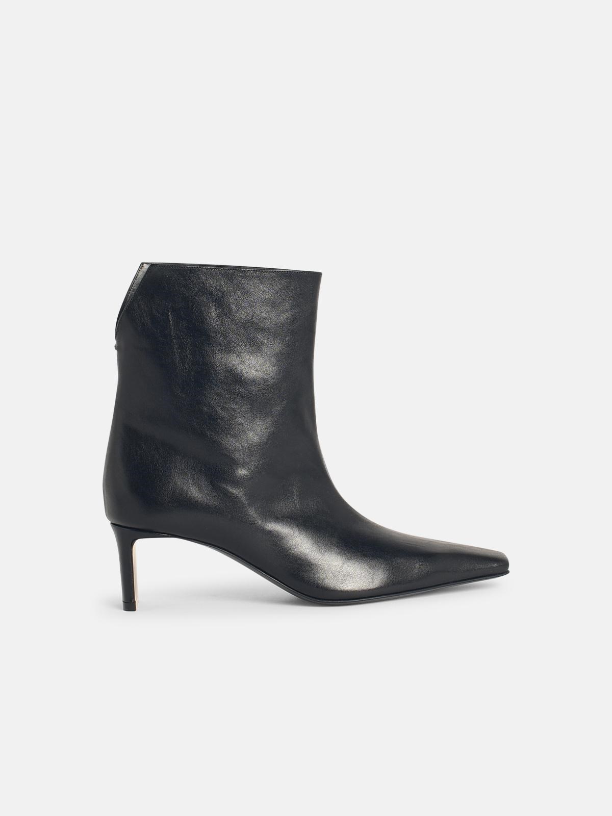 Khaite 'ona' Black Leather Ankle Boots