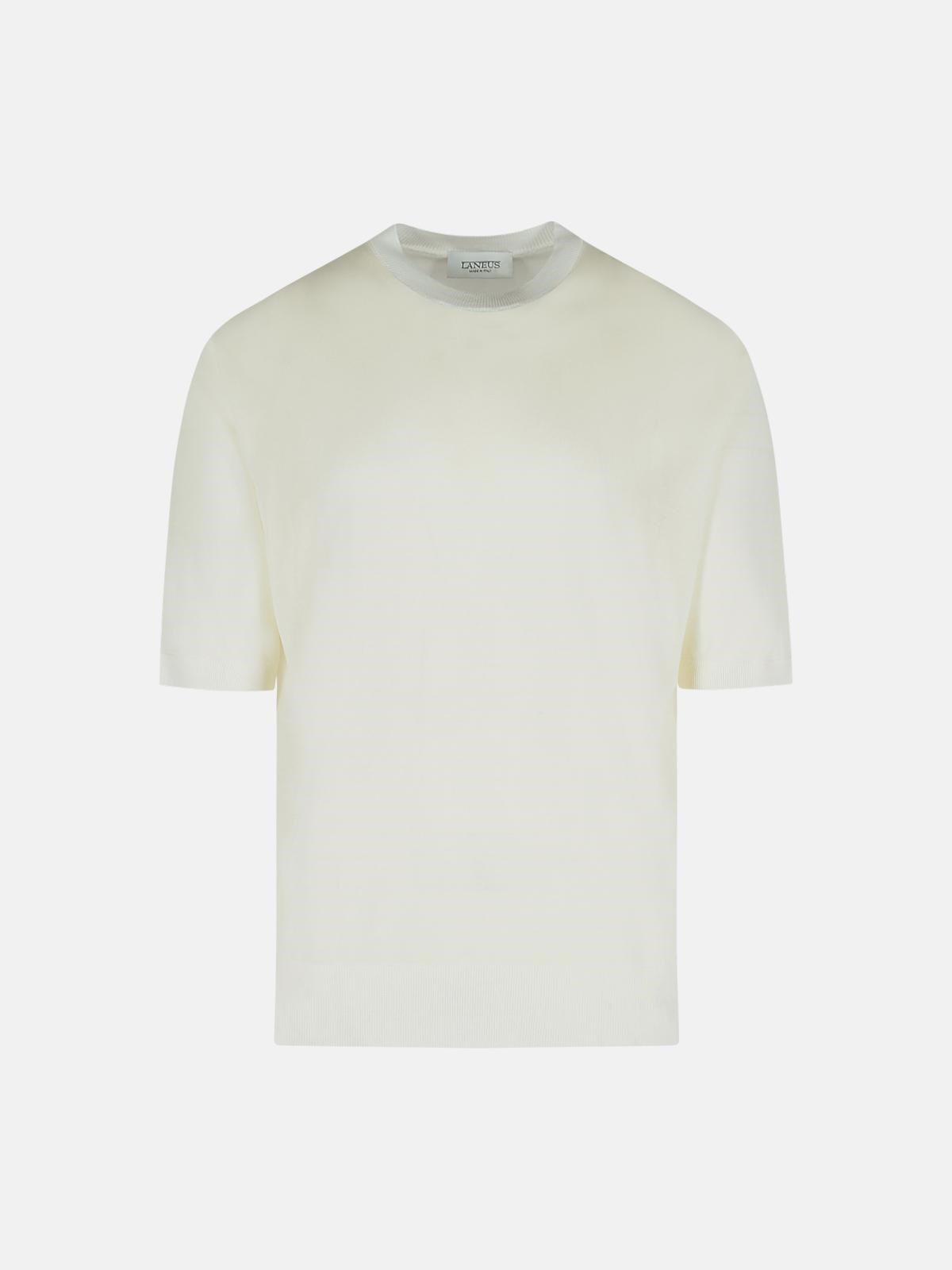 Laneus Cream Cotton Sweater In Cream