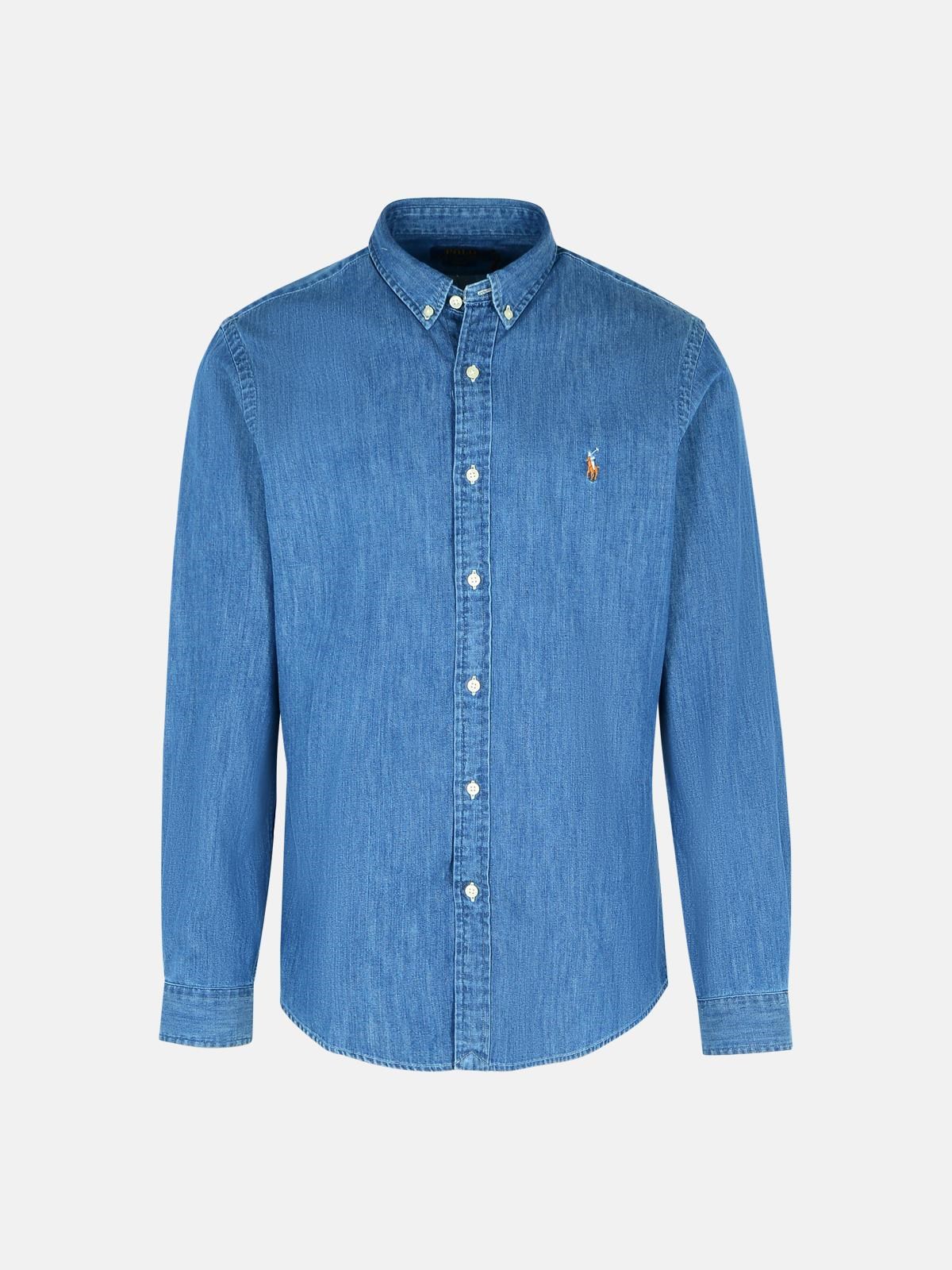 POLO RALPH LAUREN BLUE COTTON DENIM SHIRT