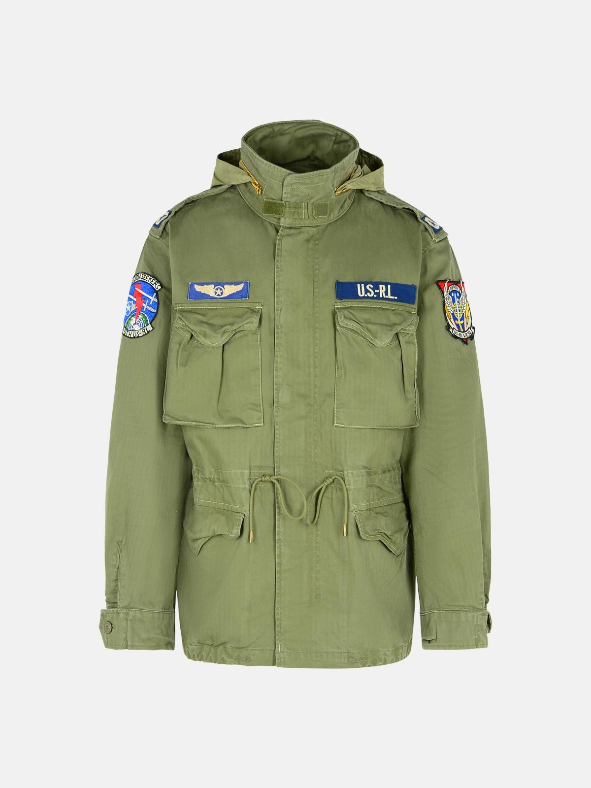 Polo Ralph Lauren Green Cotton Parka In Green