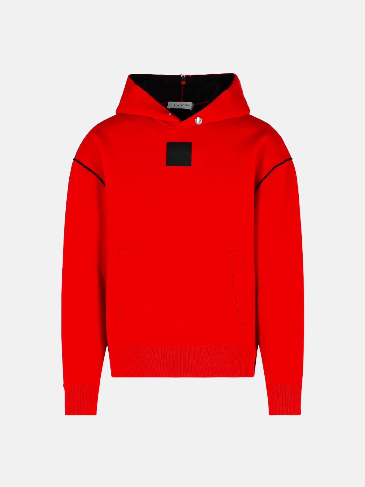 Lanvin 'loose' Red Wool Blend Sweatshirt In Red