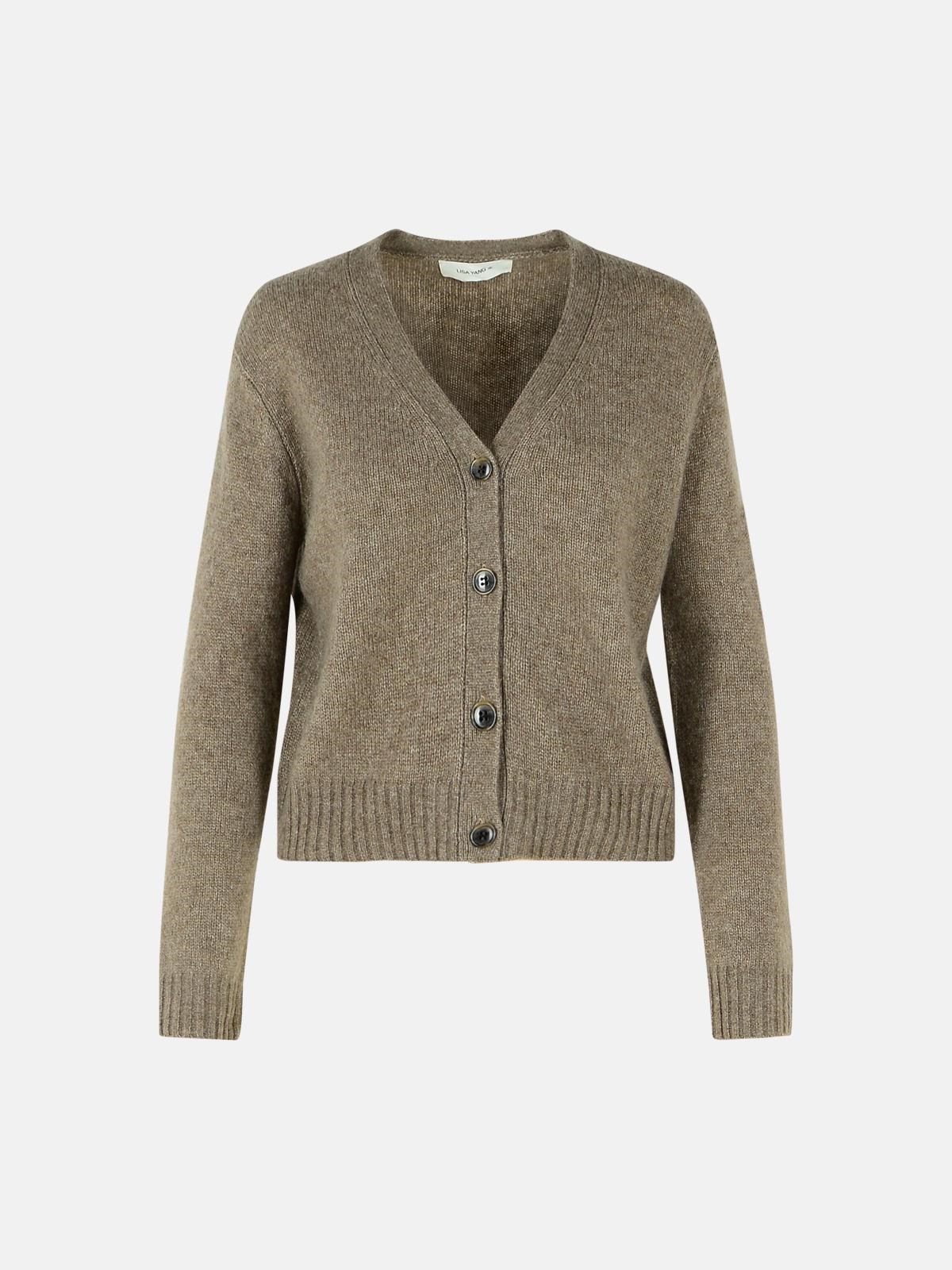 Lisa Yang 'marionette' Brown Silk Blend Cardigan