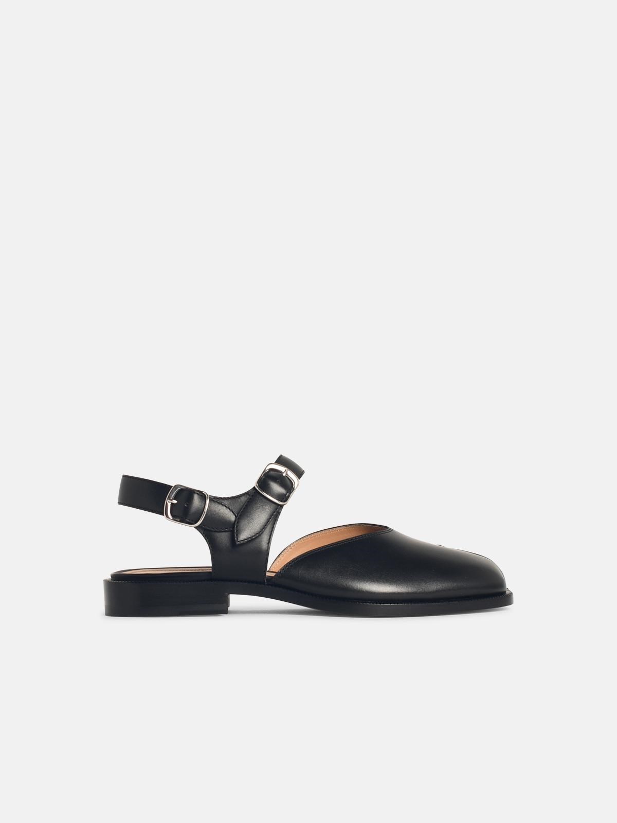 Maison Margiela 'tabi' Black Leather Sandals