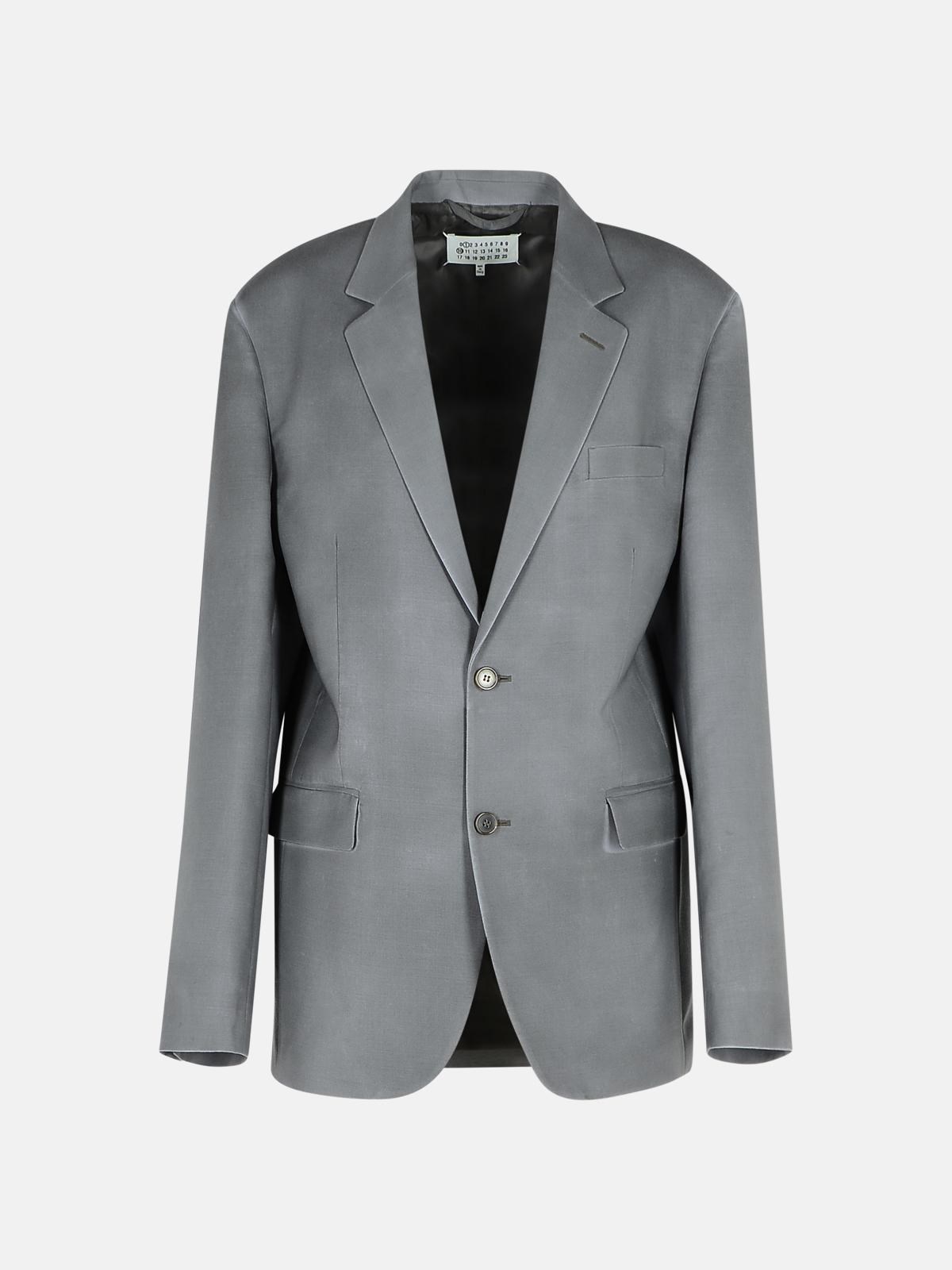 Maison Margiela Grey Mohair Blend Blazer In Gray