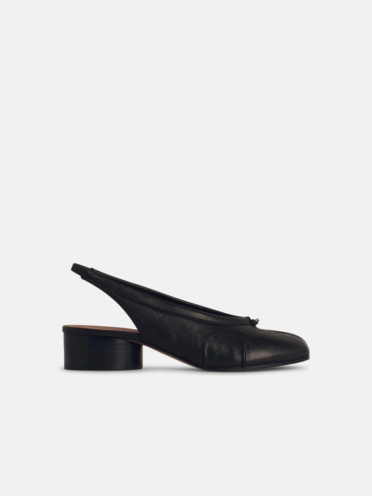 Maison Margiela 'tabi' Black Leather Ballet Flats
