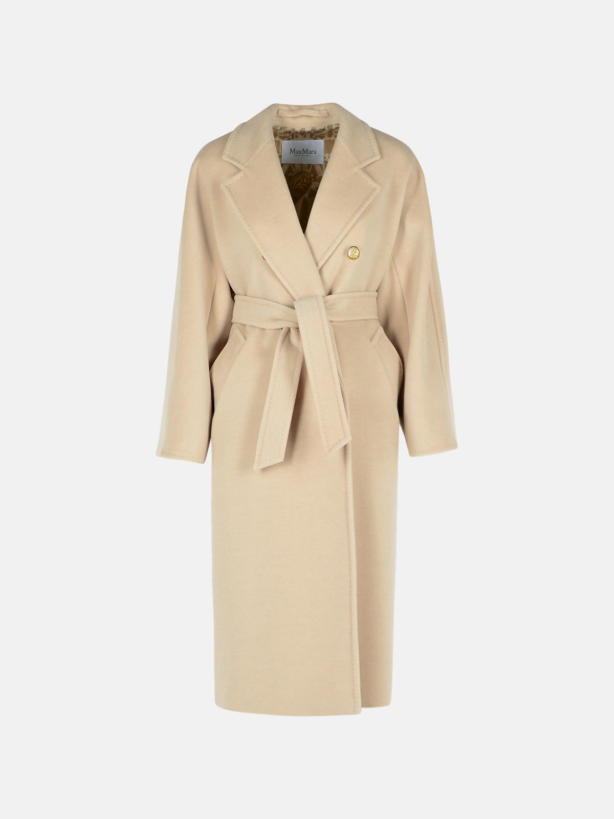 Max Mara 'ticino' Beige Virgin Wool Blend Coat