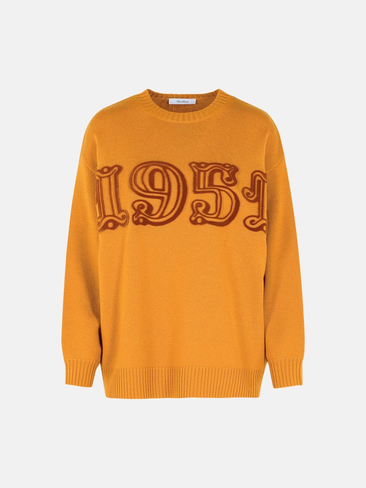 Max Mara 'fido' Brown Wool Blend T-shirt In Brown