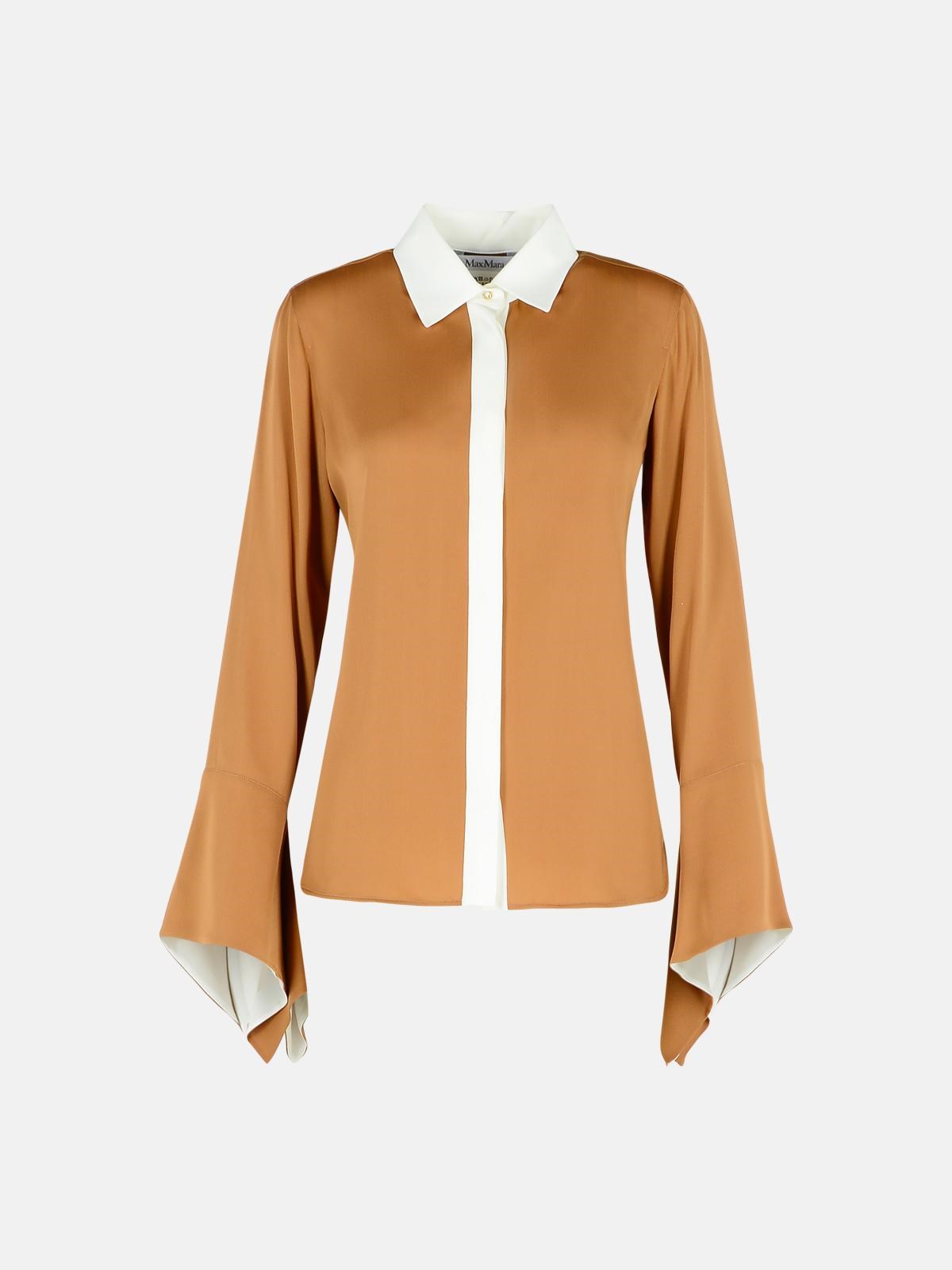 Max Mara 'pio' Beige Silk Shirt In Beige
