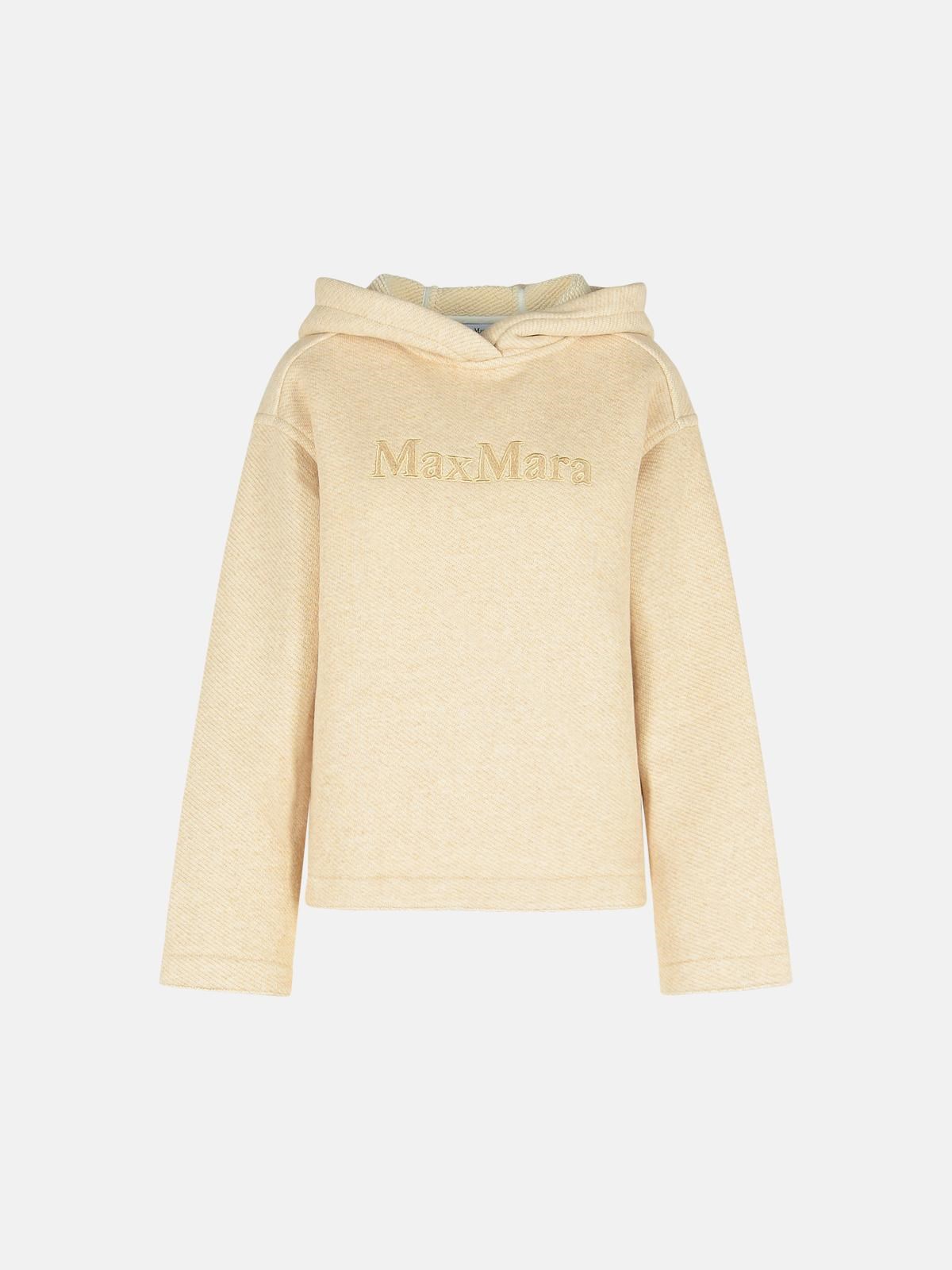 Max Mara Ivory Cotton Blend Sweatshirt In Ivory