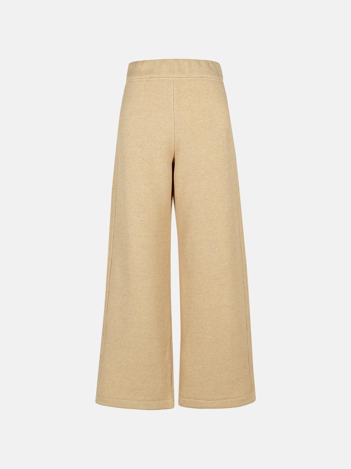 Max Mara 'jogger' Beige Cotton Blend Pants In Ivory