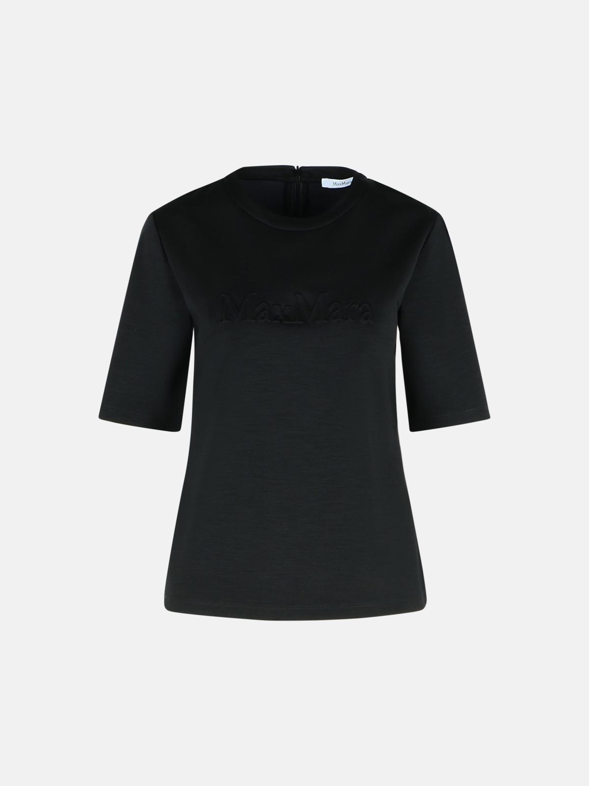 Max Mara 'peter' Black Wool T-shirt In Black