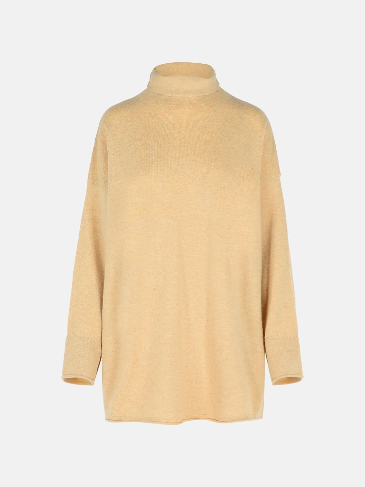 Max Mara 'oder' Beige Cashmere Turtleneck Sweater In Ivory