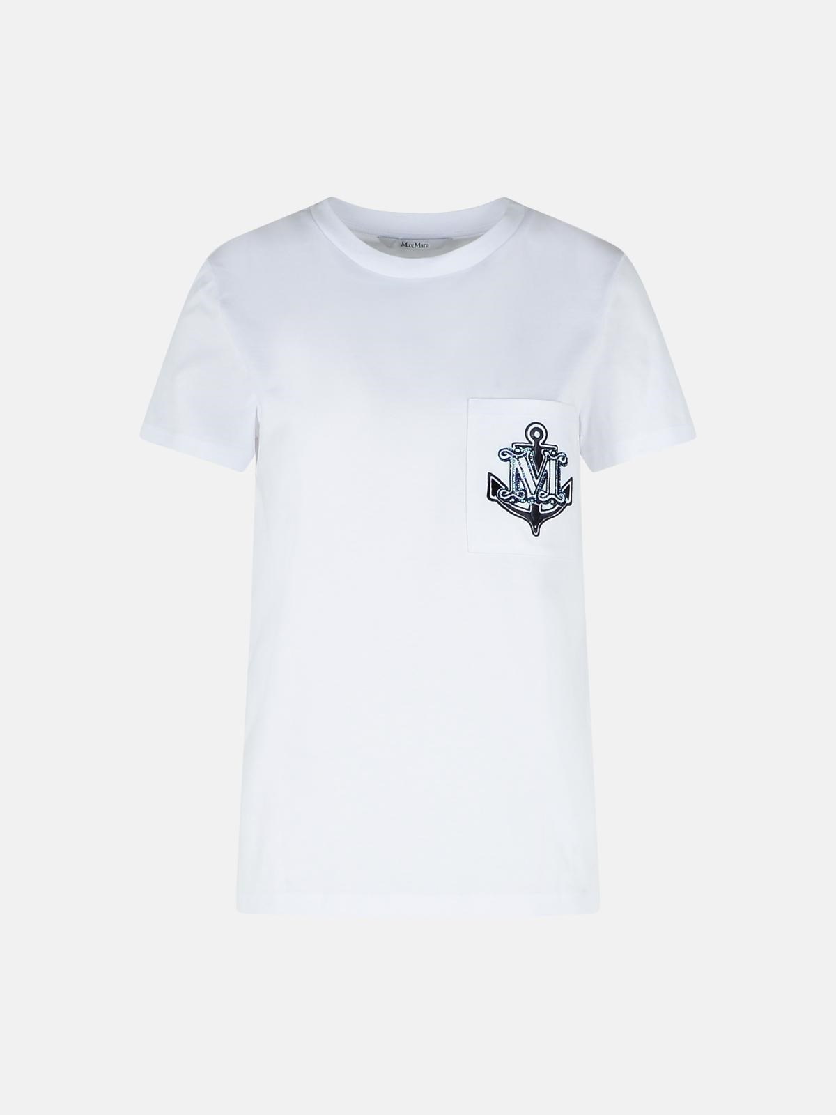 Max Mara 'acacia' White Cotton T-shirt In White