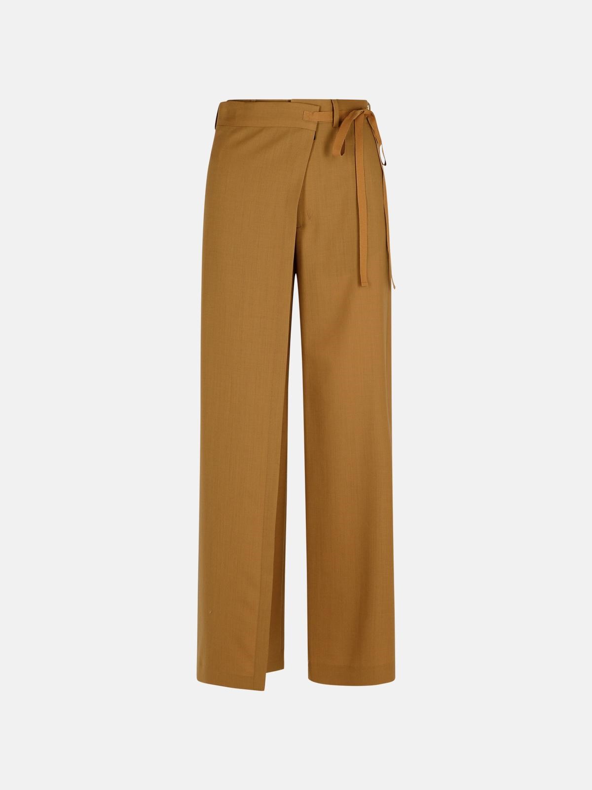 MM6 MAISON MARGIELA BEIGE WOOL TROUSERS