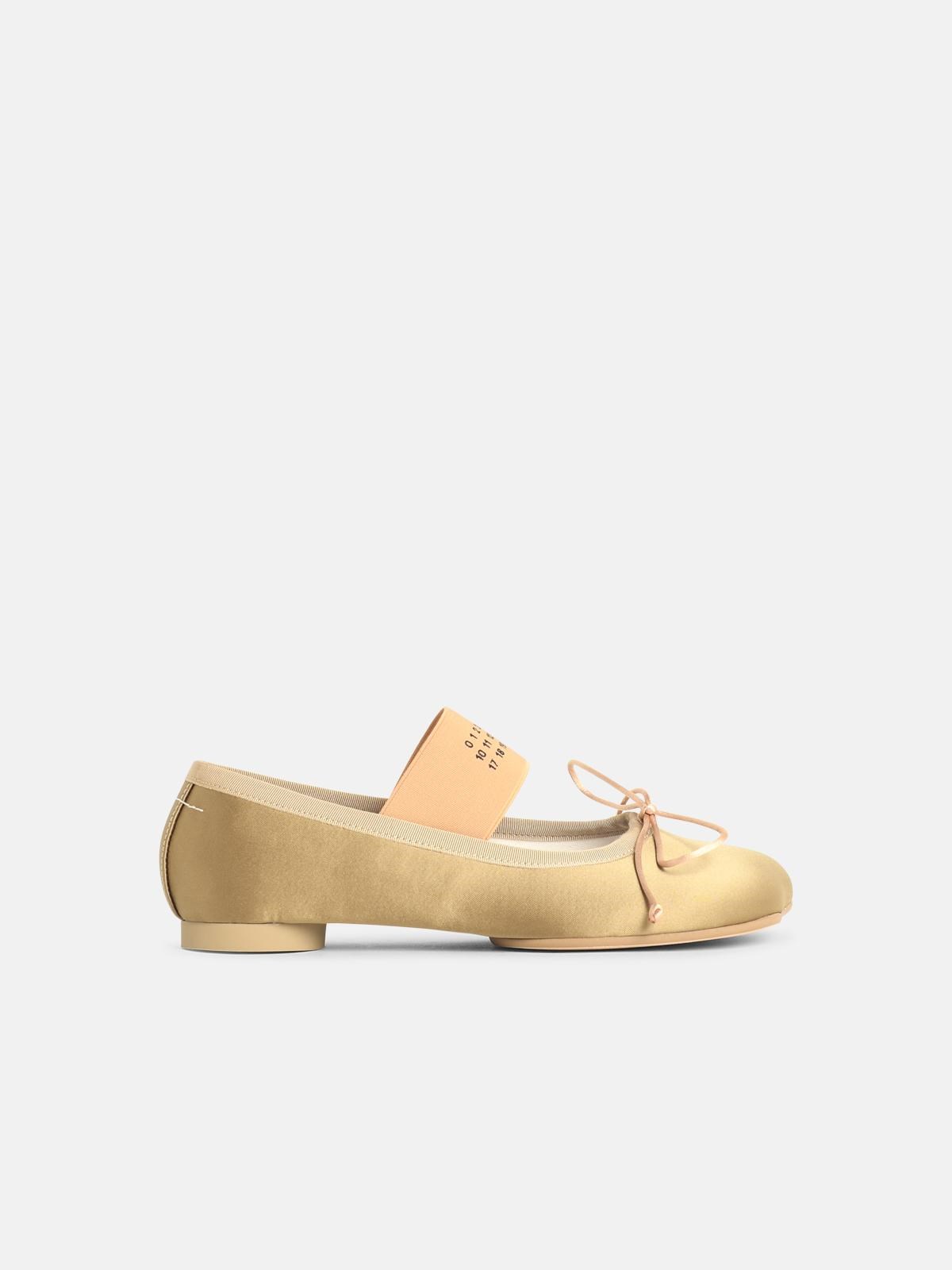 Mm6 Maison Margiela Green Polyester Ballet Flats