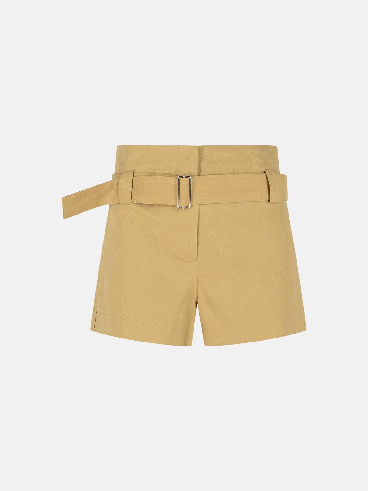 Msgm Beige Viscose Blend Shorts In Beige
