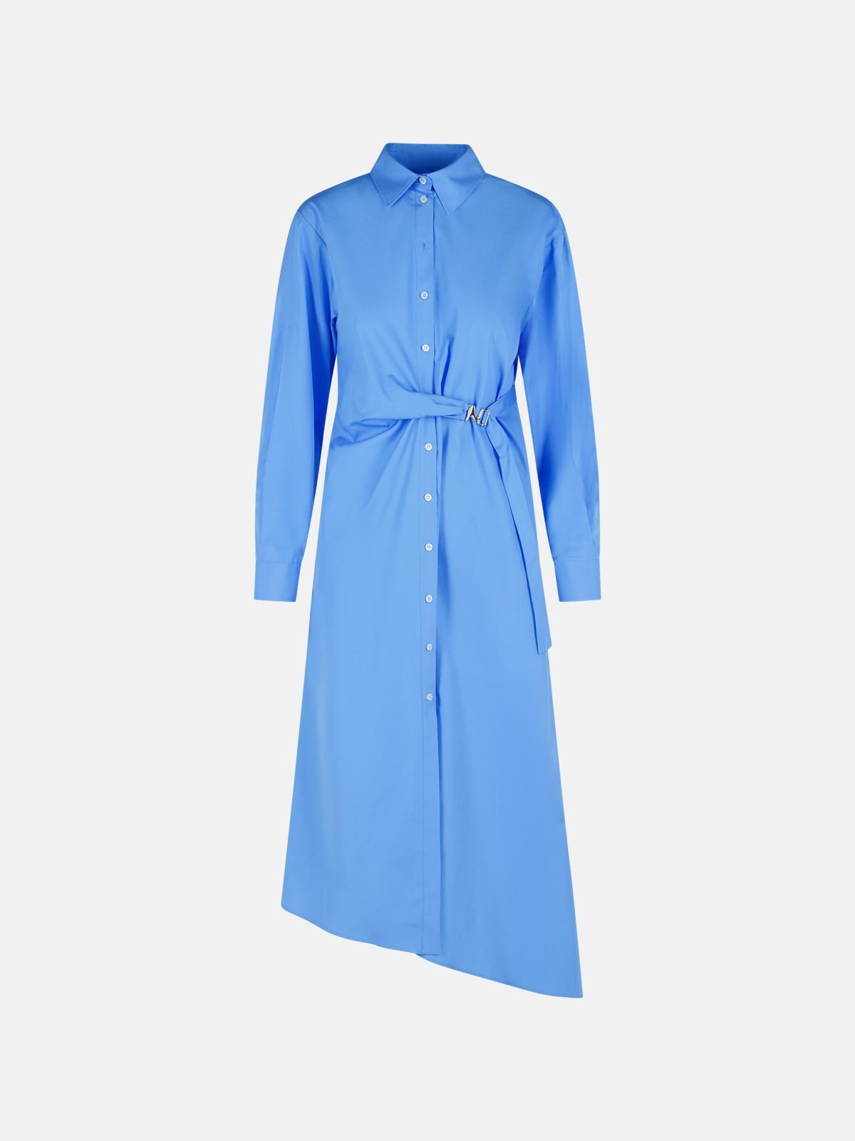 Msgm Light Blue Cotton Dress