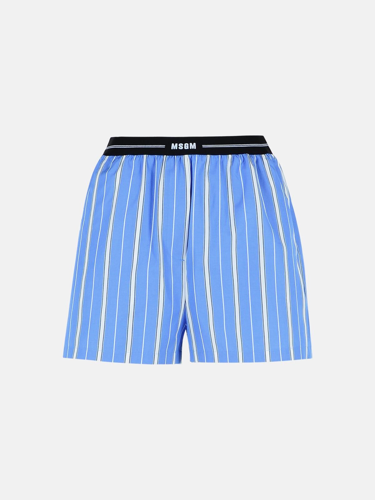 Msgm Blue Cotton Shorts